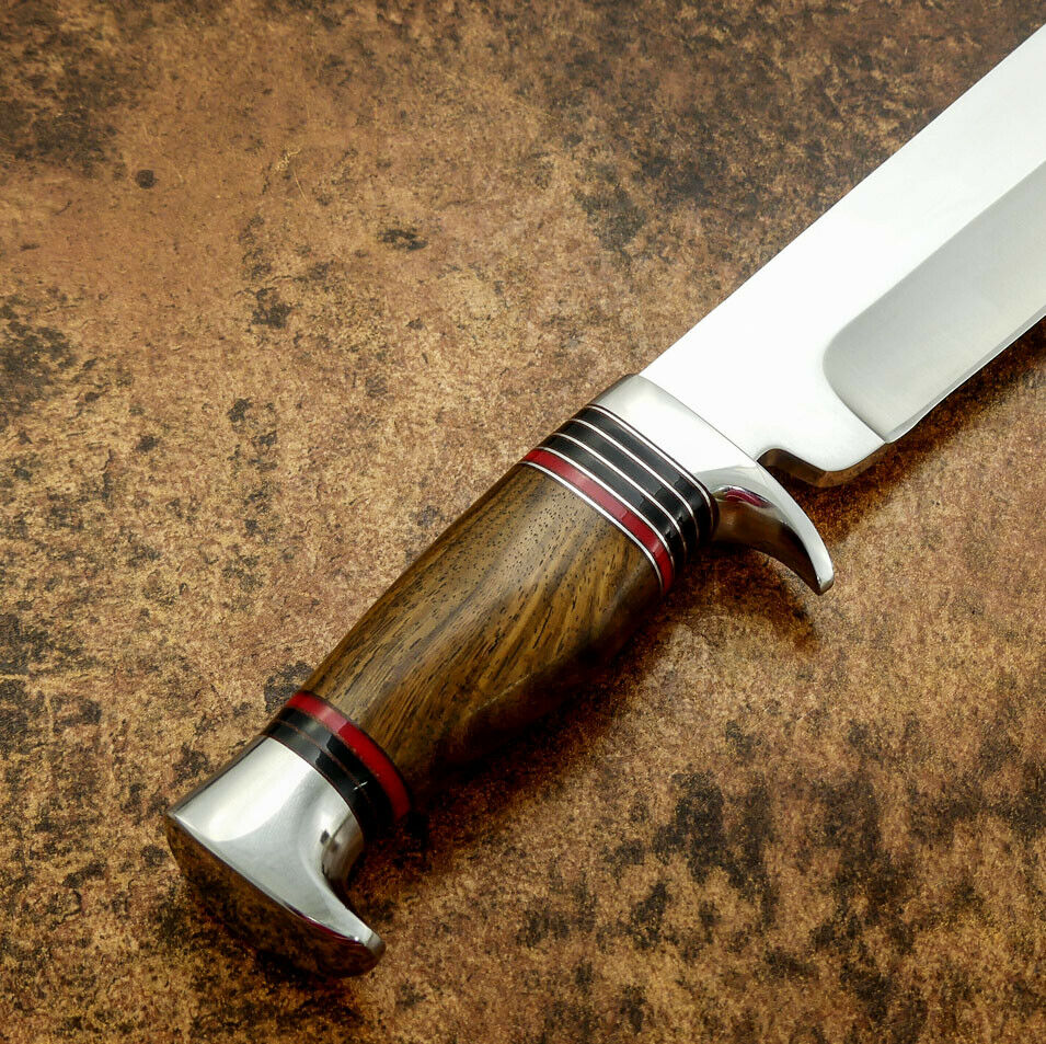 IMPACT CUTLERY RARE CUSTOM D2 BOWIE KNIFE BURL WOOD HANDLE