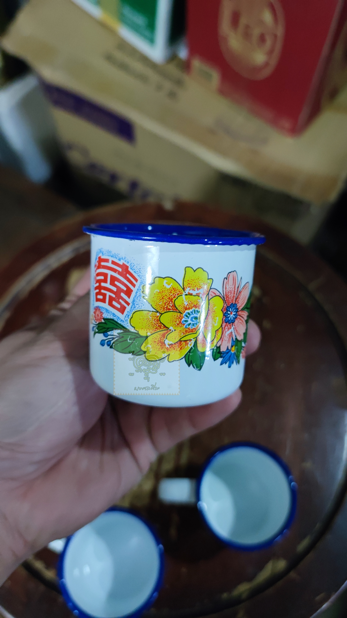 แก้วกาแฟสังกะสีเคลือบ ชุด 4 ใบแก้วกาแฟสังกะสีเคลือบ ชุด 4 ใบ