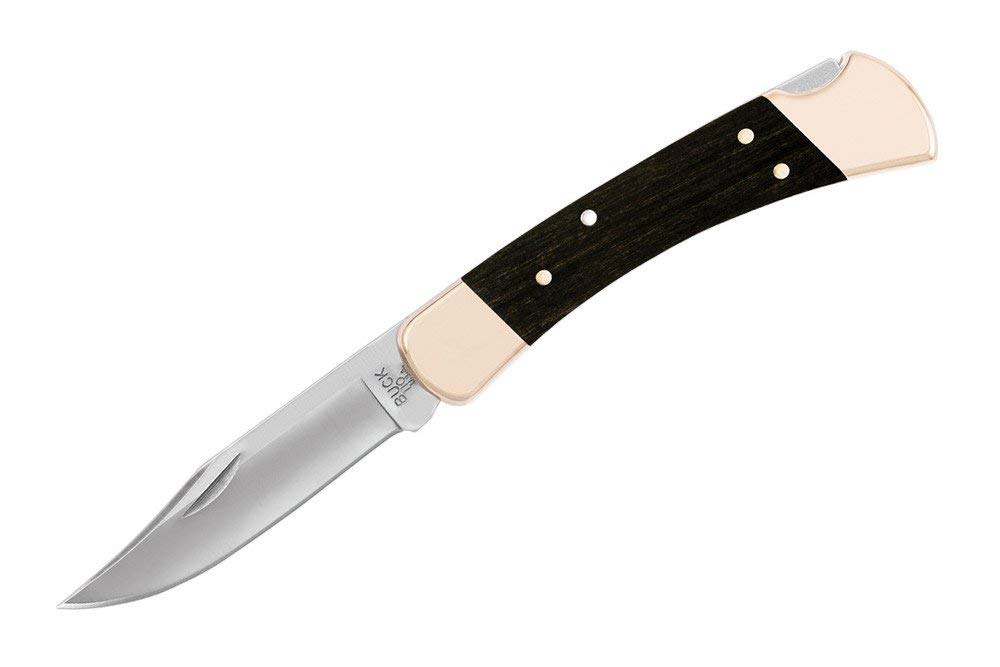 มีดพับBuck 110 แท้ Leather Sheath 110BRS New (EBONY HARDWOOD)