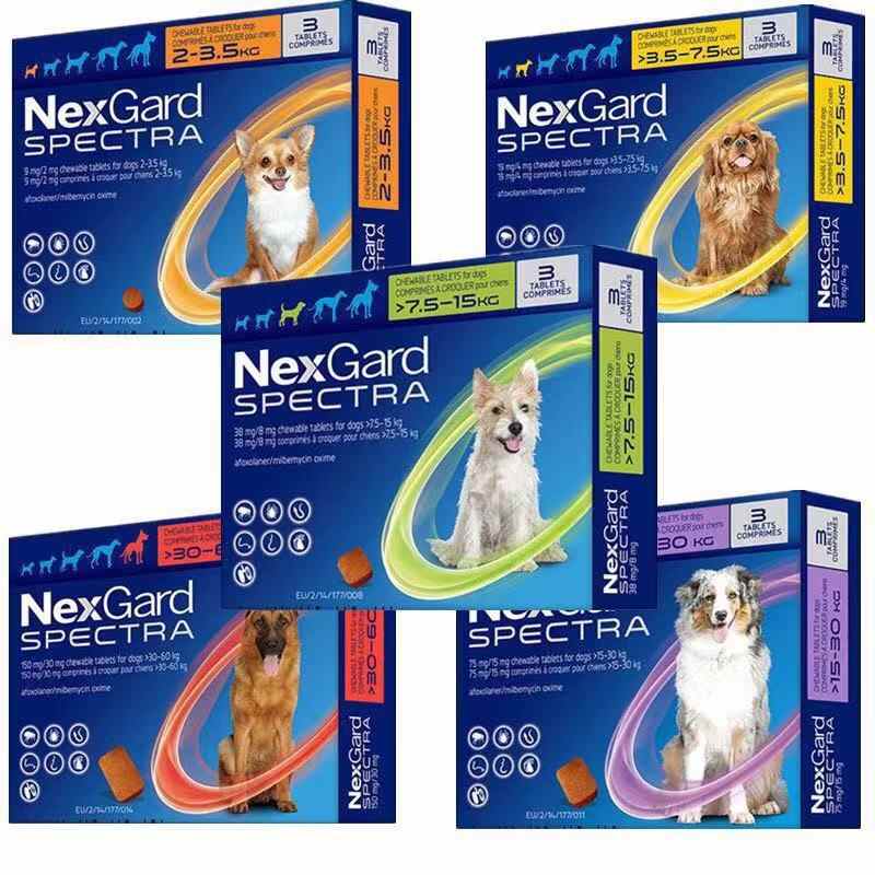 NexGard Spectra ชนิดเม็ดเคี้ยว ป้องกันเห็บ หมัด ไรขี้เรื้อน พยาธิอื่นๆ
