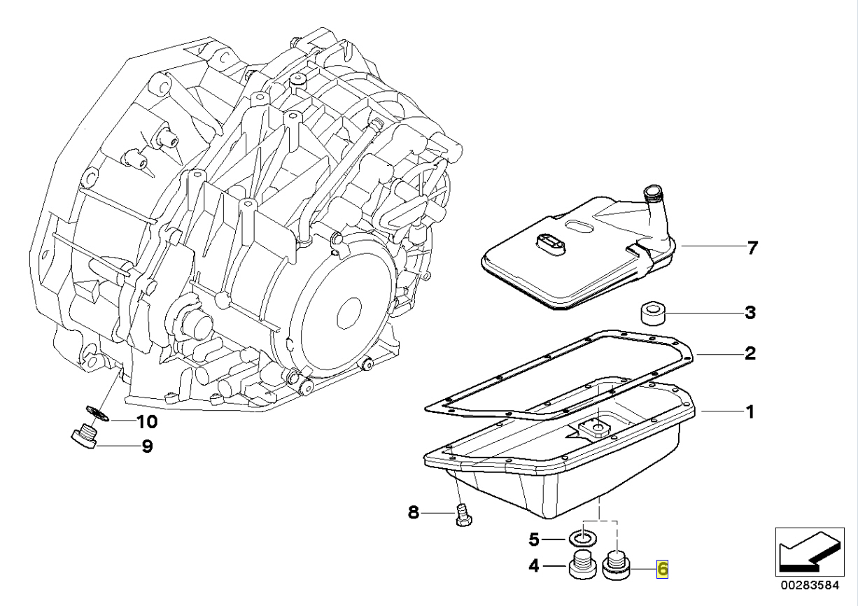 ชุดกรองน้ำมันเกียร์ออโต้พร้อมปะเก็น MINI COOPER R50, GACVT16Z