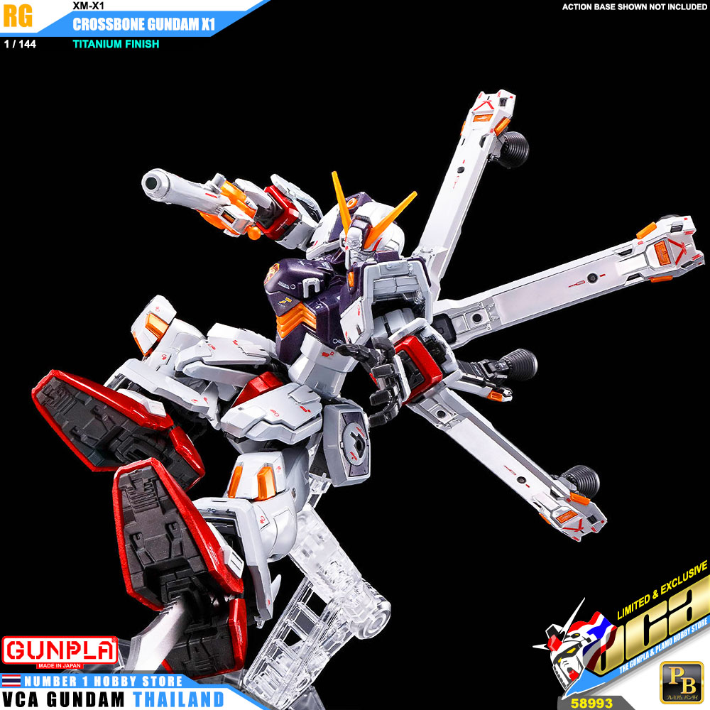 BANDAI GUNPLA EXPO REAL GRADE RG 1/144 CROSSBONE GUNDAM X1 TITANIUM FINISH โมเดล กันดั้ม กันพลา VCA GUNDAM