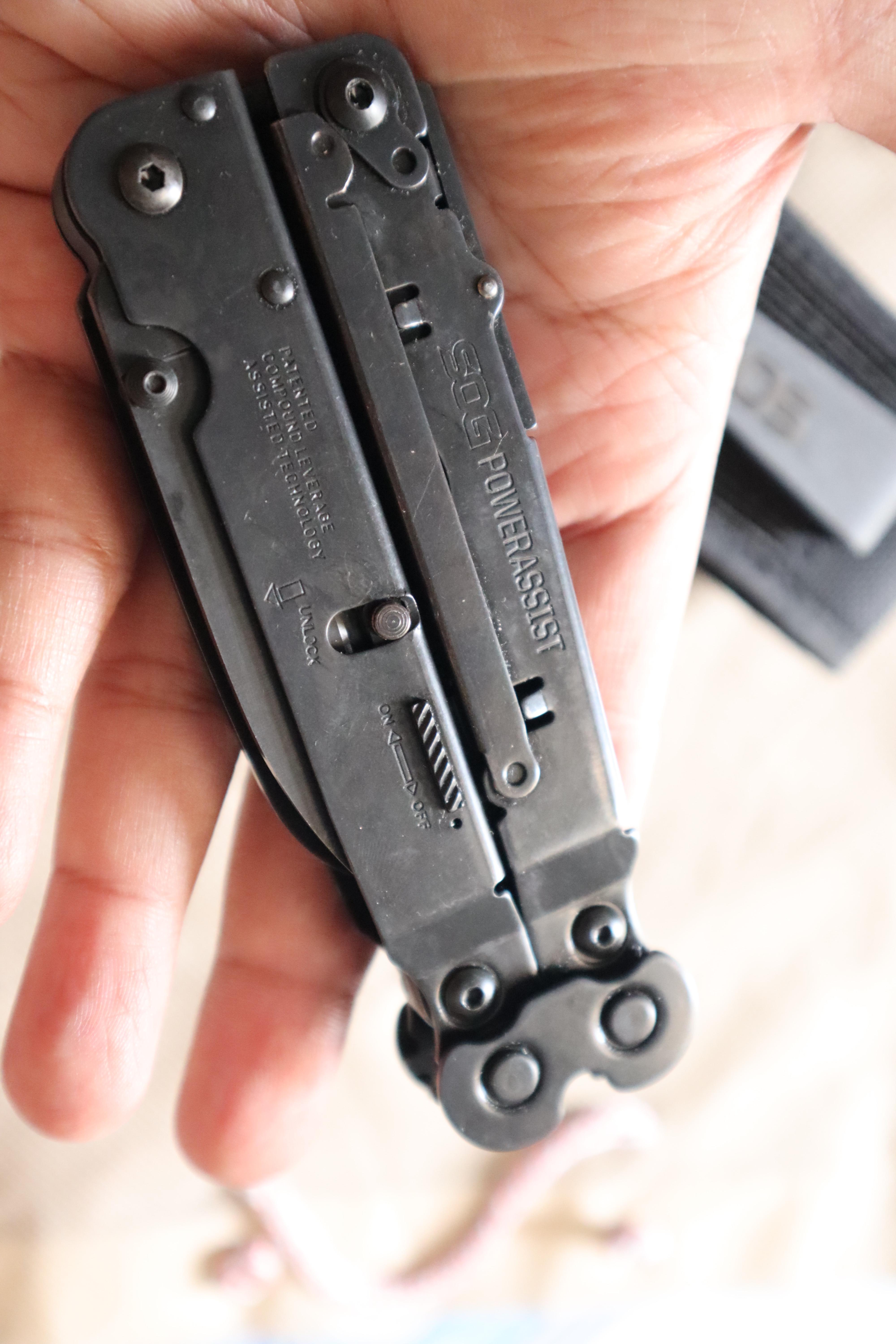 SOG PowerAssist Multi-Tool B66N-CP - 16 Tools, Black Oxide, Nylon Sheath,