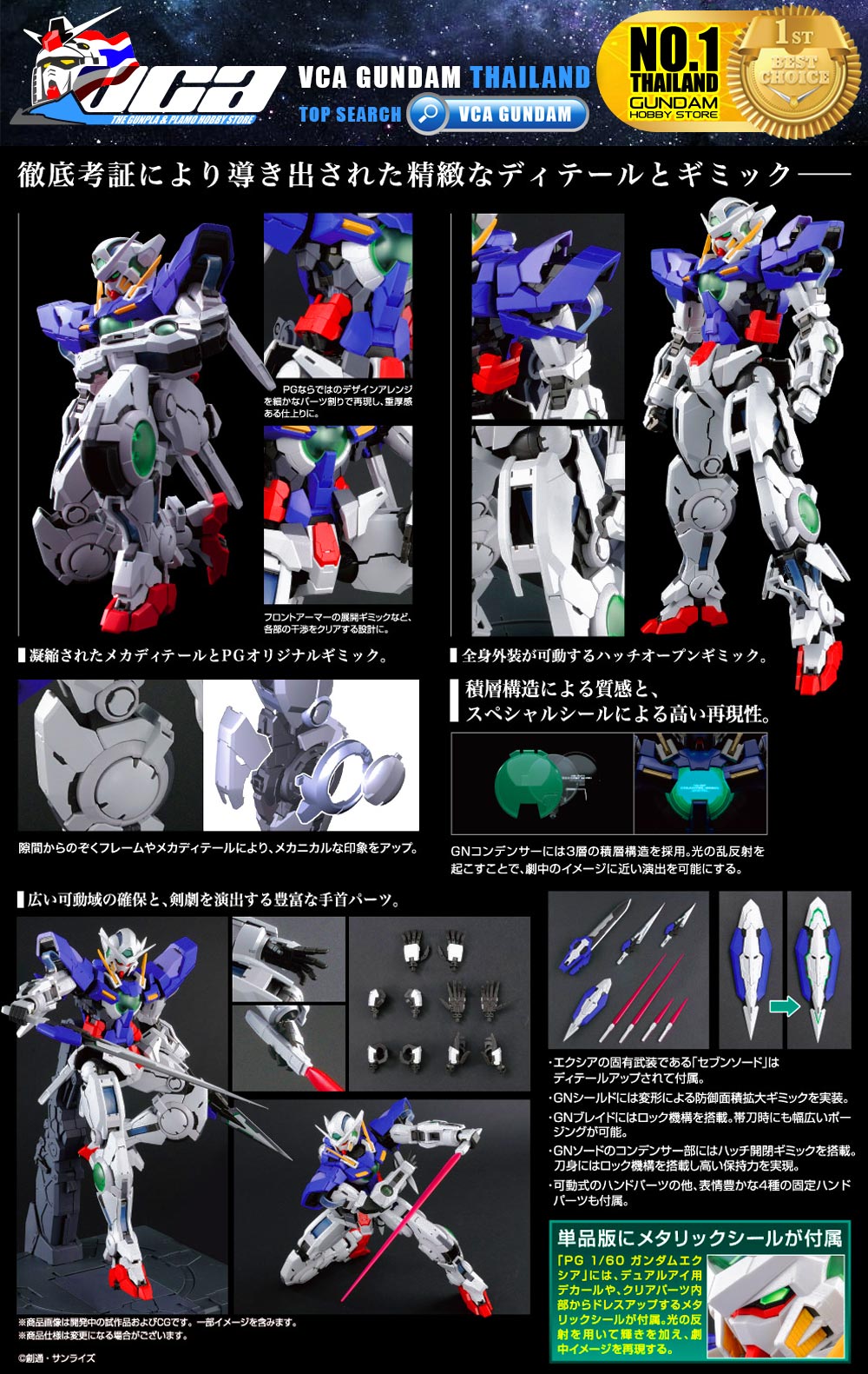 PG GN-001 GUNDAM EXIA กันดั้ม เอ็กเซีย