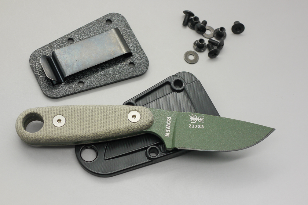 ESEE Knives: IZULA-II-OD Fixed Blade Neck Knife with OD Green Blade & Green Canvas Micarta Handle Scales