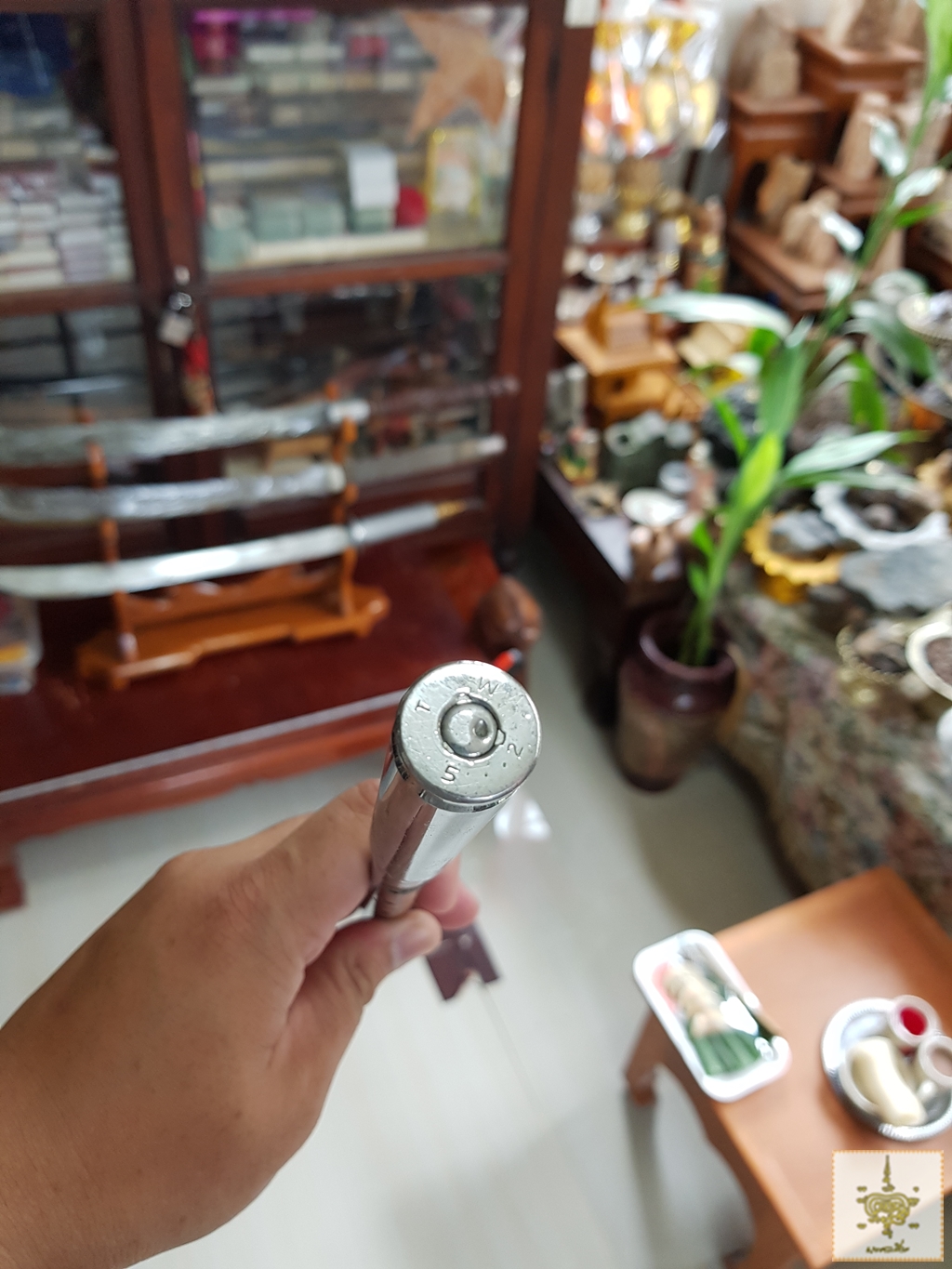 ไม้ตะพด หัวลูกกระสุนปืน สีเงิน