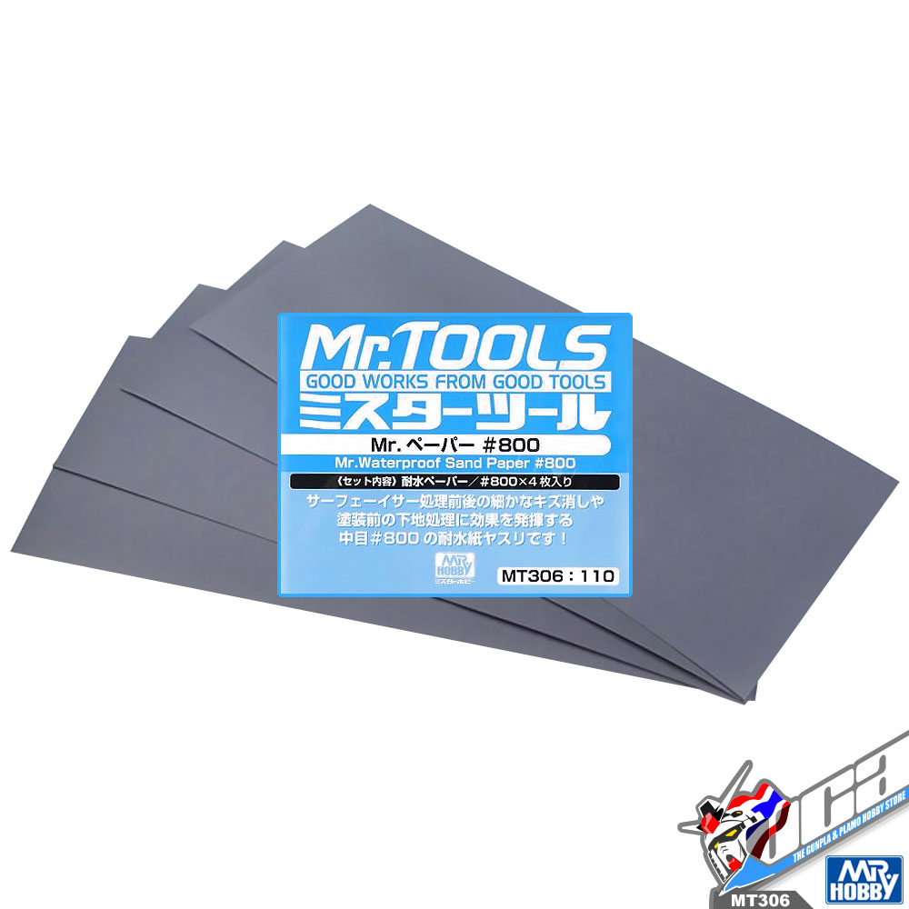 MR.HOBBY MT306 MR.WATERPROOF SAND PAPER #800 (4PCS)