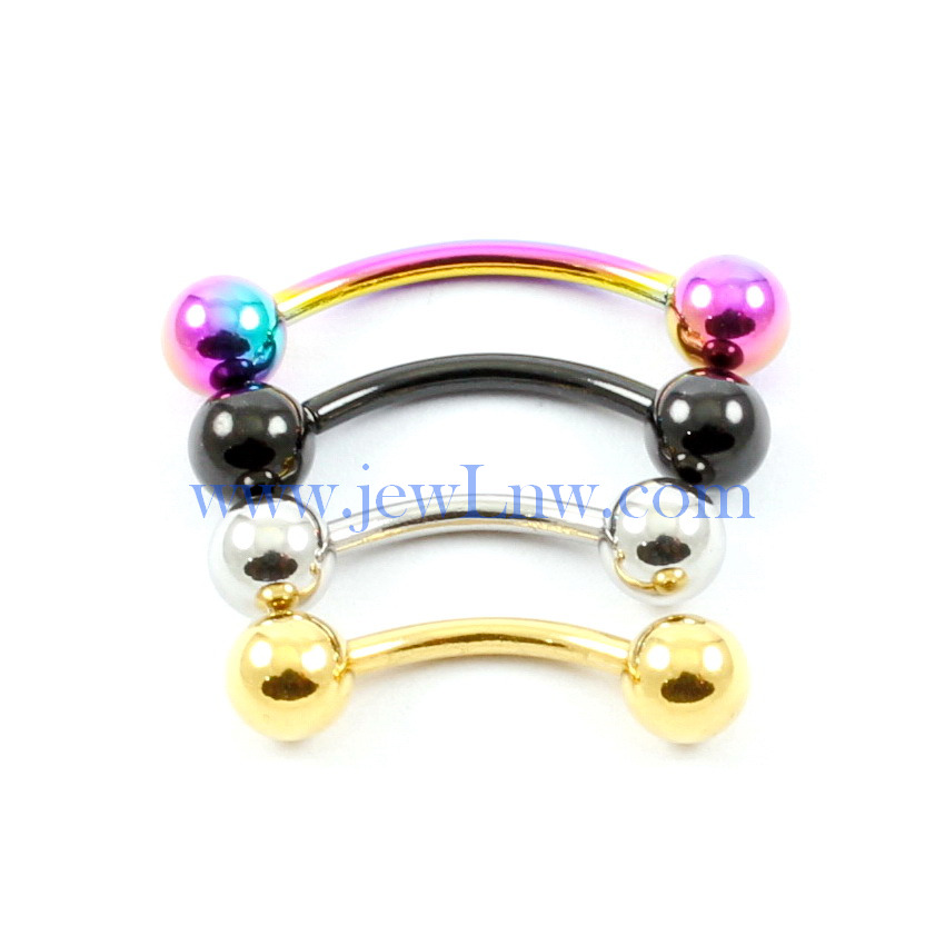 จิวคิ้วก้านโค้งหัวกลม #1.2