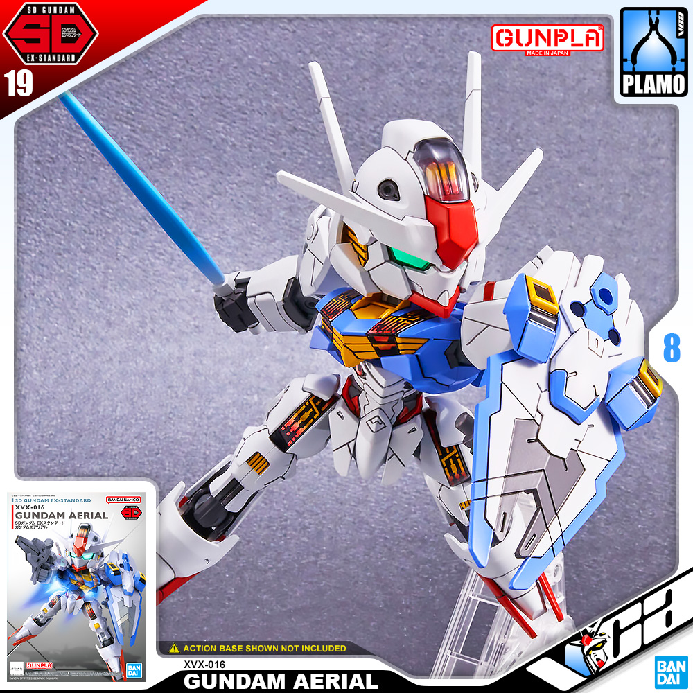 💥 BANDAI GUNPLA SD EX-STANDARD SDEX GUNDAM AERIAL ประกอบ หุ่นยนต์ โมเดล กันดั้ม กันพลา ของเล่น VCA GUNDAM