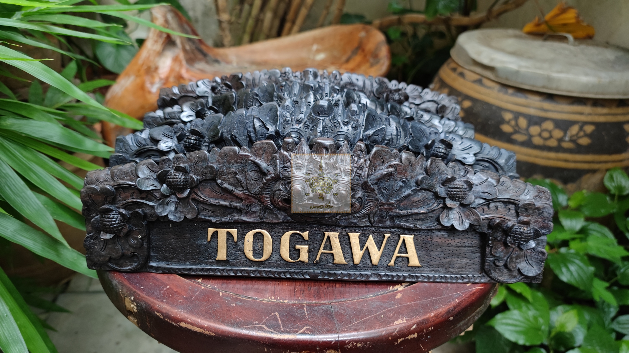 ไม้แกะป้ายชื่อ งานบาหลี