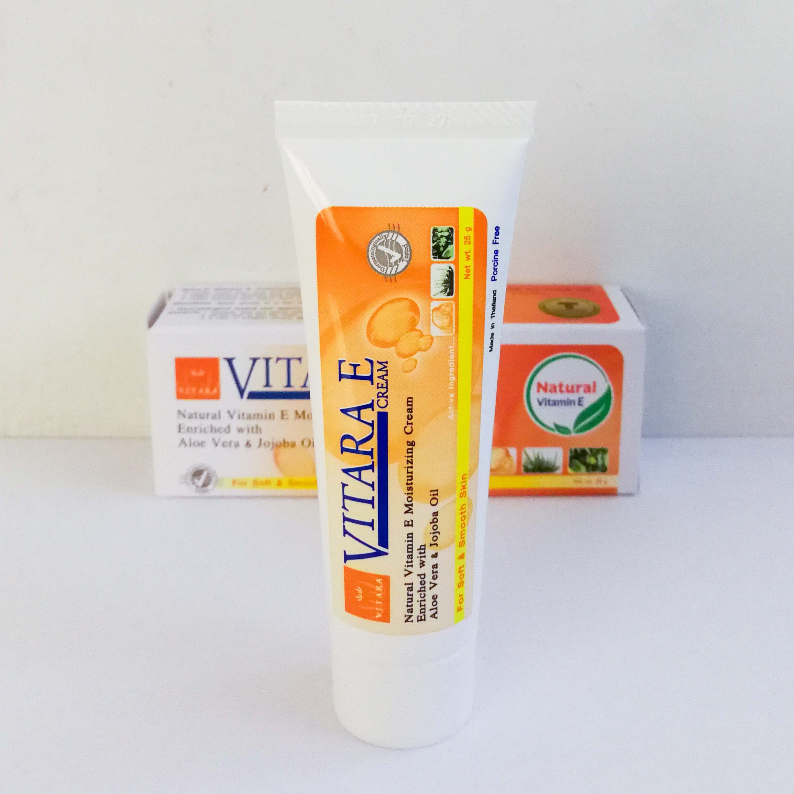 Vitara E Cream ครีมวิตามินอีเข้มข้น ปริมาณ 25 กรัม บำรุงผิว ลดเลือนริ้วรอย รอยแผลเป็น ผิวไม่เรียบเนียน