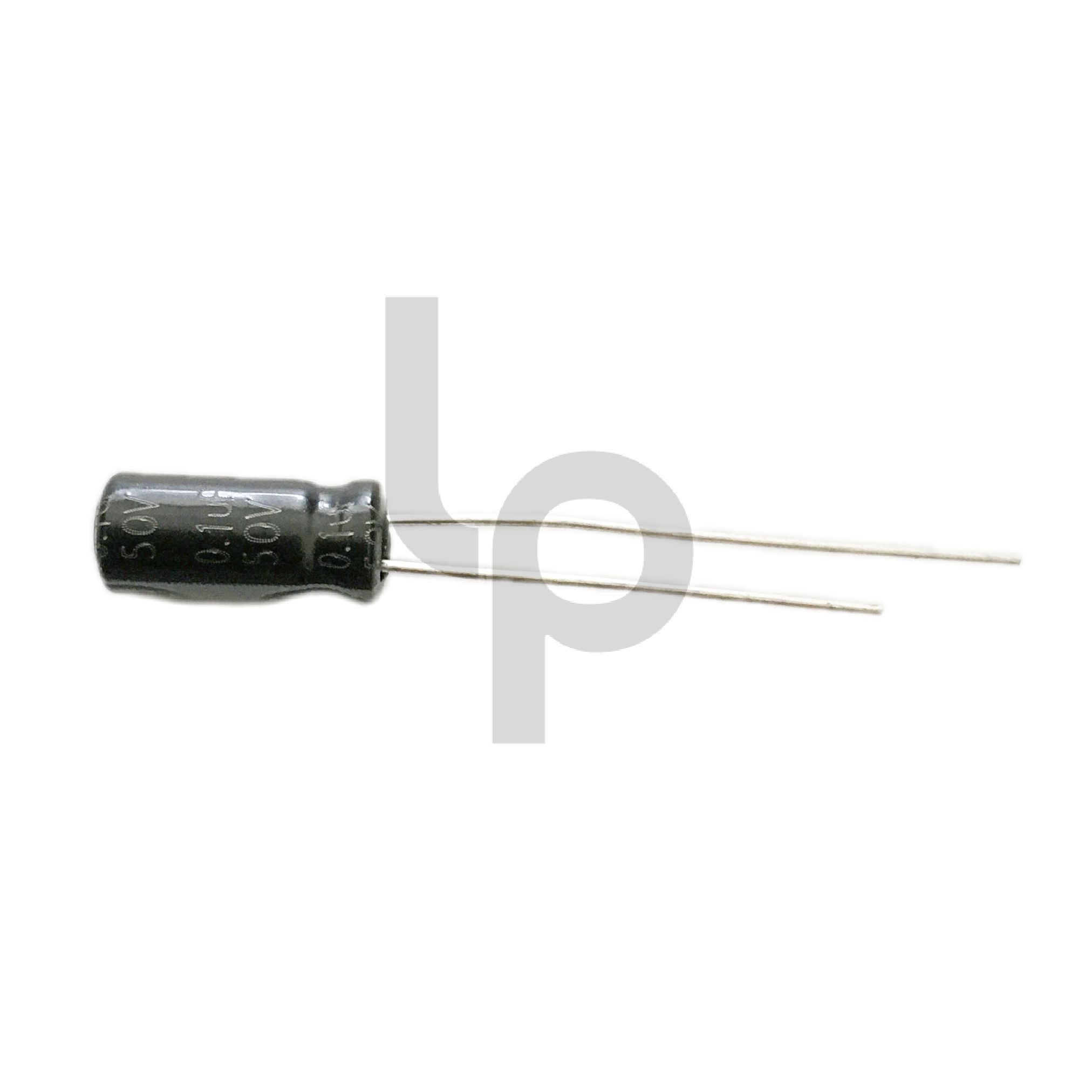 คาปาซิเตอร์ อิเล็กทรอไลท์ 0.1uf 50V แพ็ค 5 ชิ้น
