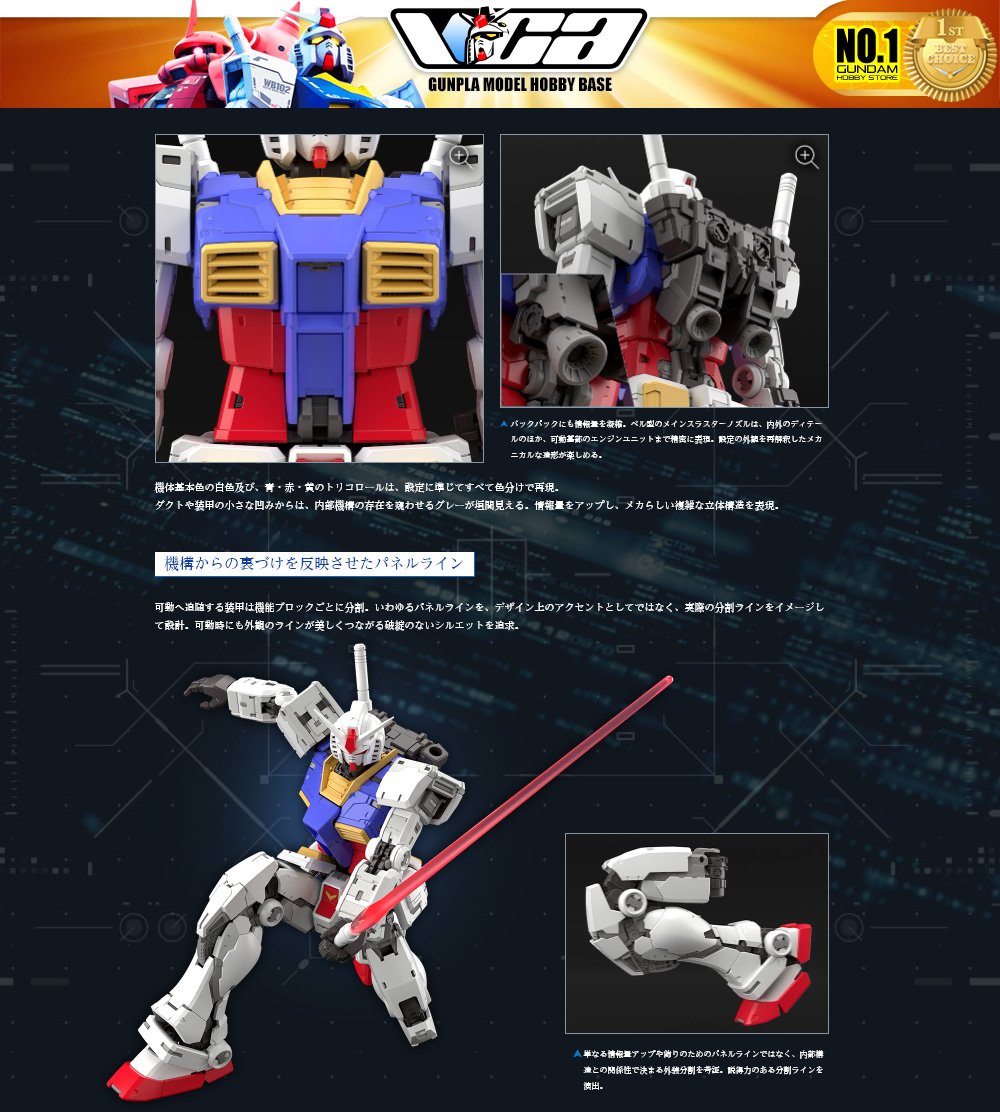 Bandai Gunpla Real Grade 1/144 RG RX-78-2 Gundam Ver 2.0 Plastic Model Action Figure Toy VCA Thailand
