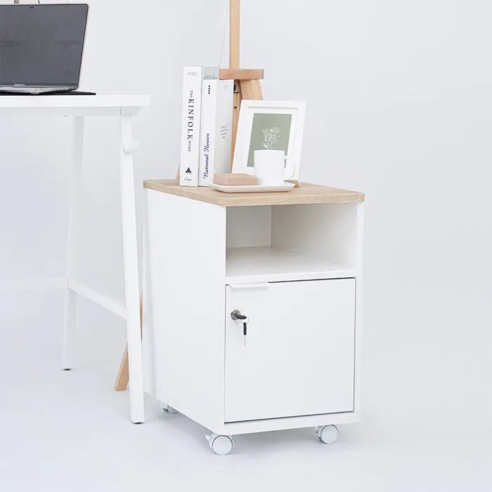 ตู้เตี้ยบานเปิด KC-PLAY รุ่น JOBAR สีขาว ขนาด 35 cm.