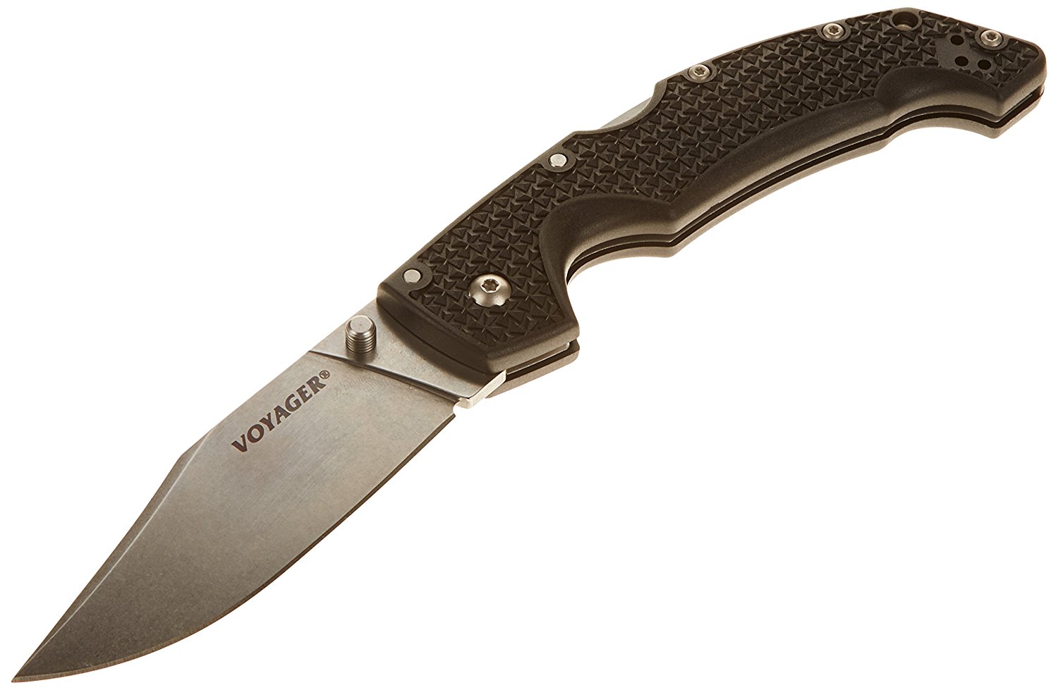 มีดพับCOLD STEEL Black Handle Large VOYAGER Straight CLIP POINT Folding Knife! 29TLCC