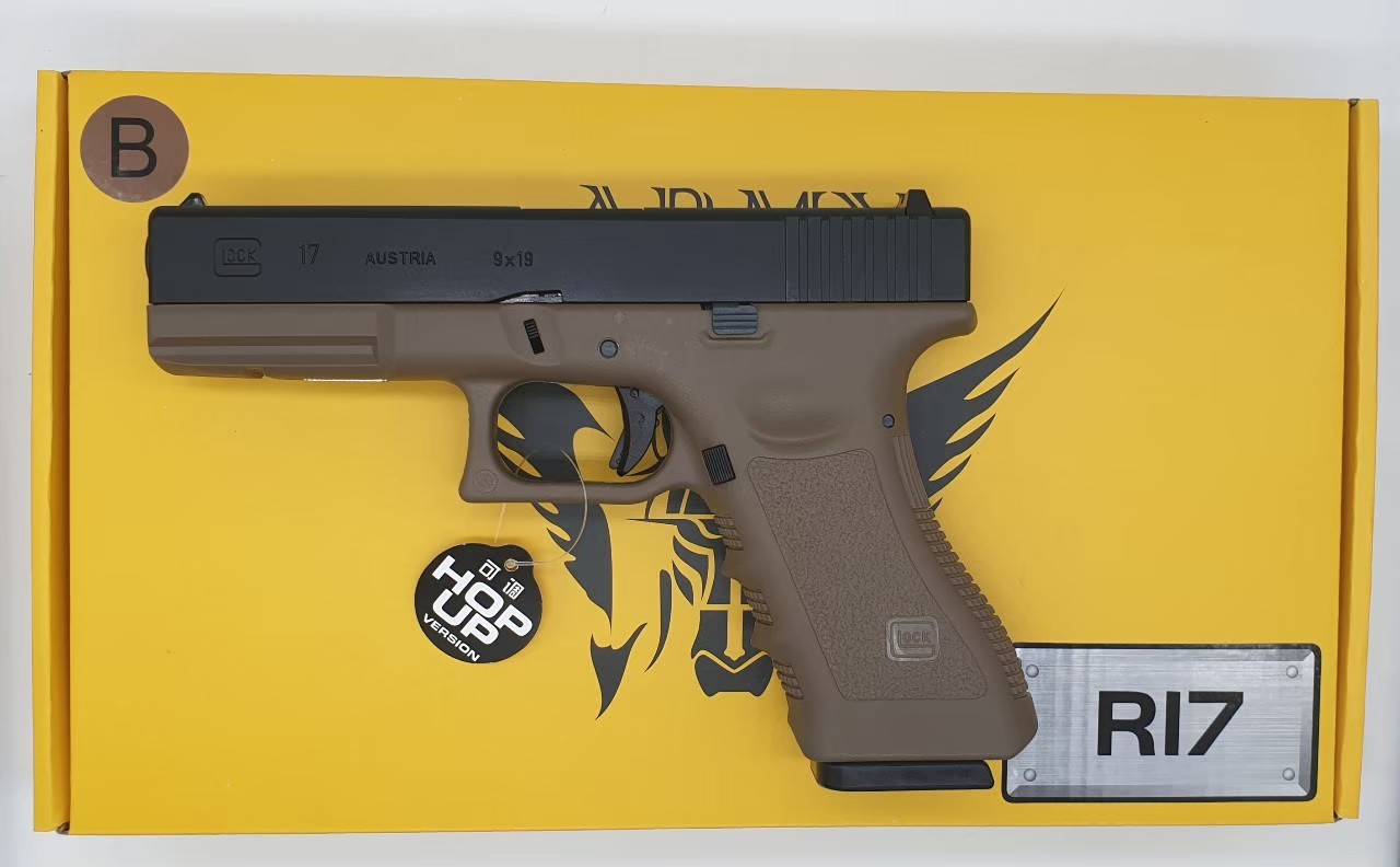 ปืนอัดแก๊ส ARMY รุ่น R17-B GLOCK 17 GEN 3 สีดำ-ทราย (GAS System)