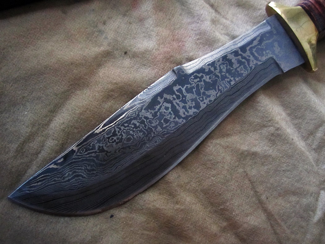 มีดDAMASCUS STEEL Ash damascus steel handmade hunting bowie knife 12.5" Canada