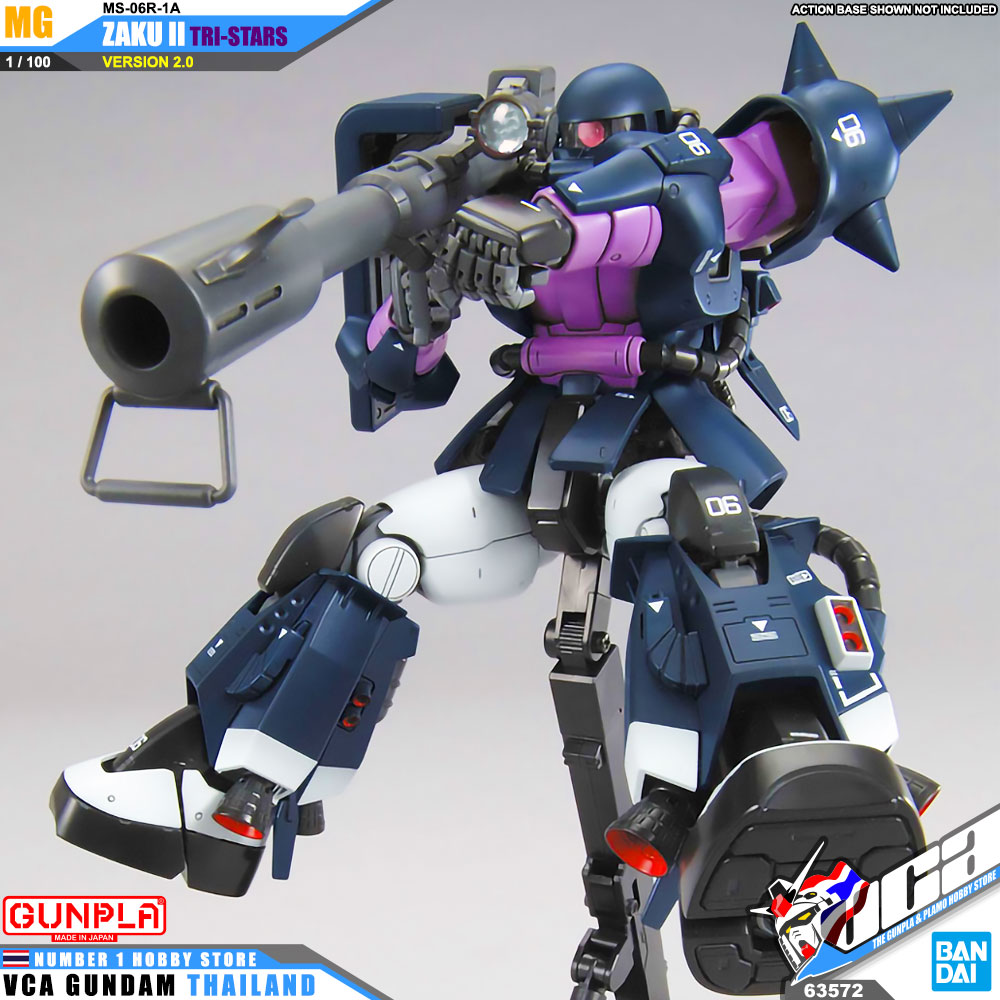 BANDAI GUNPLA MASTER GRADE MG 1/100 MS-06R-1A ZAKU II BLACK TRINITY TRI STARS TRISTARS TRI-STARS VER 2.0 โมเดล กันดั้ม กันพลา VCA GUNDAM