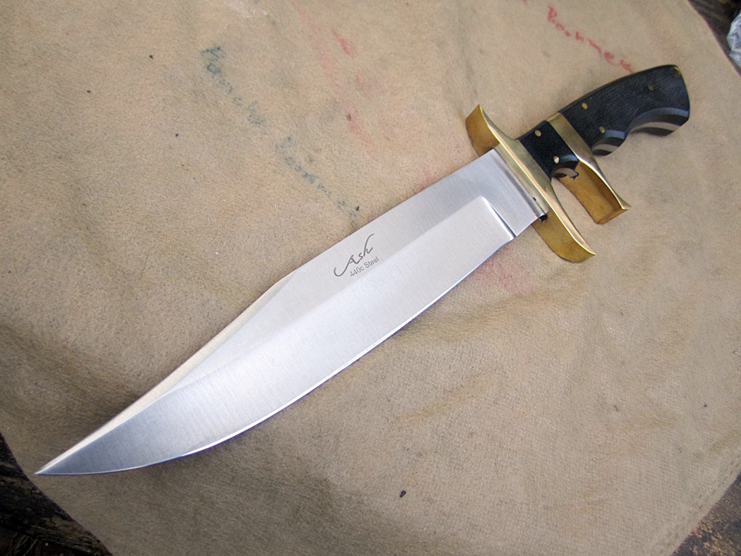 มีดเดินป่า ASH CUSTOM HANDMADE HUNTING BOWIE KNIFE 440C STEEL 13" (B93)