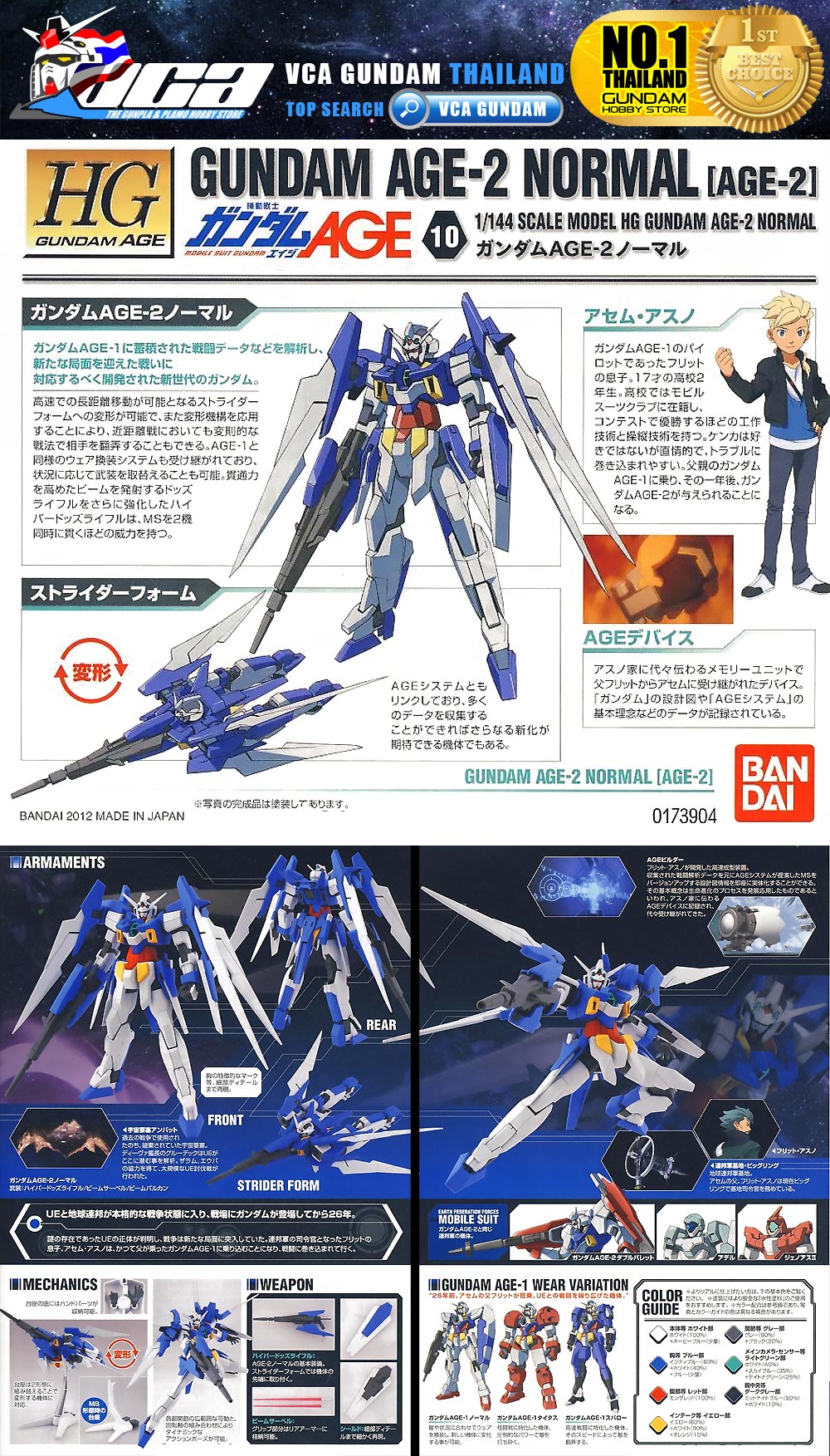 HG AGE-2 GUNDAM AGE-2 NORMAL กันดั้ม เอจ 2 นอร์มอล