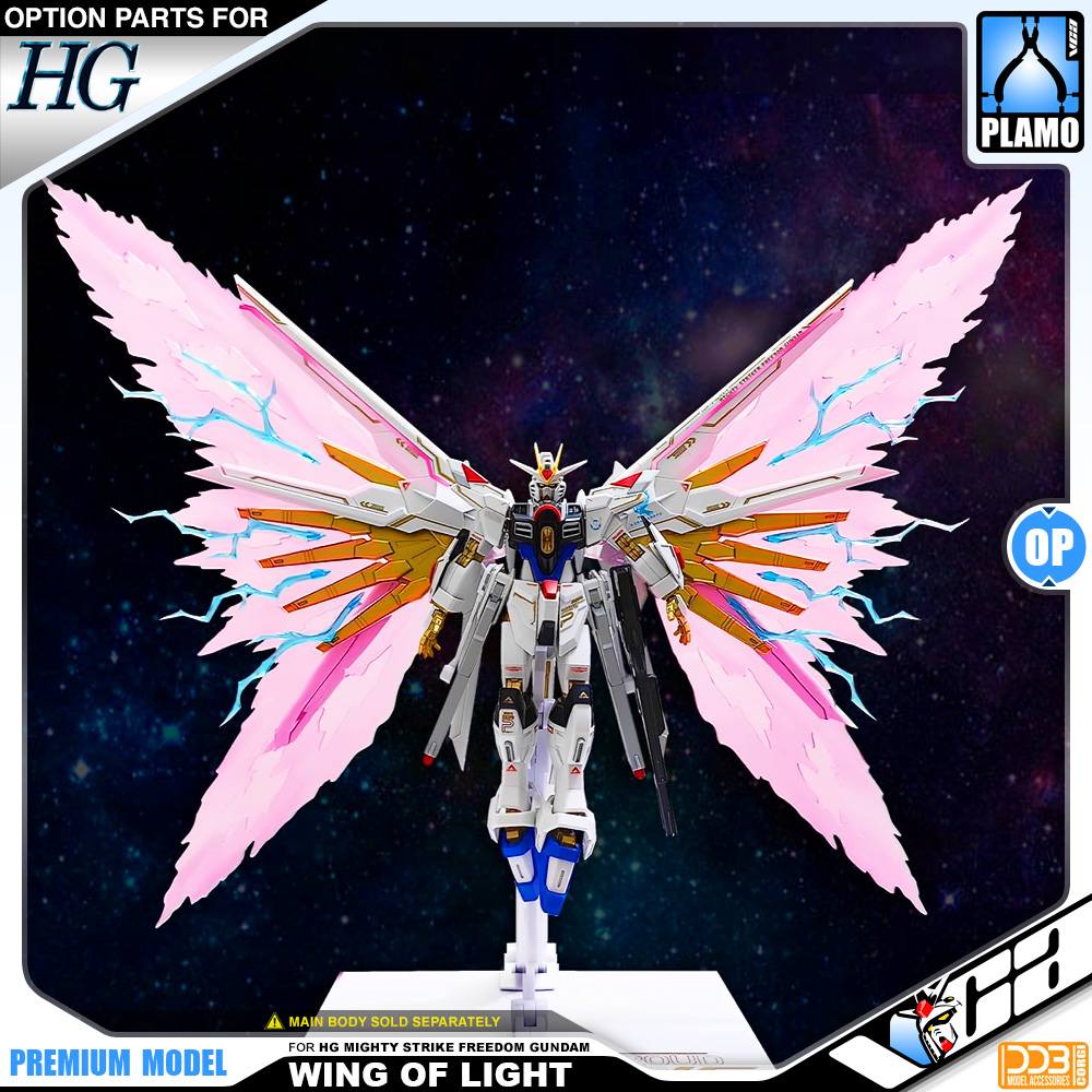 DDB Corgi Wings of Light for HG 1/144 Mighty Strike Freedom Gundam Action Figure Display Stand Holder Base VCA Thailand