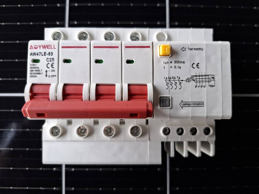 เบรกเกอร์กันดูด AOYWELL / AW47LE-63 AC 25A 4P 300mA
