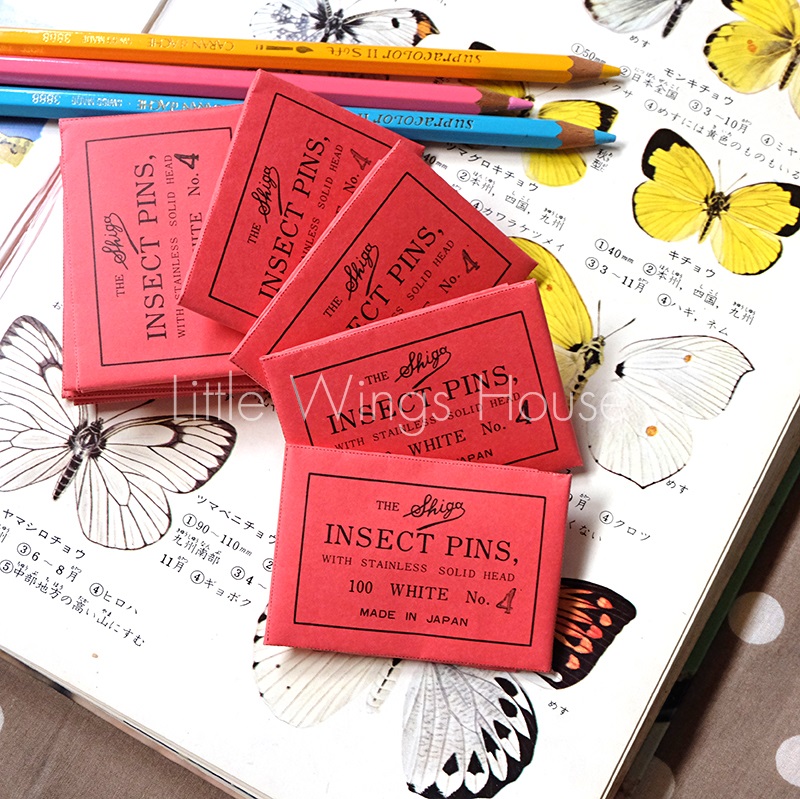 ++ เข็มเซ็ทแมลง/ผีเสื้อ เบอร์ 4 บรรจุ 100 ชิ้น นำเข้าจากญี่ปุ่น ++ Insect Pin Made in Japan