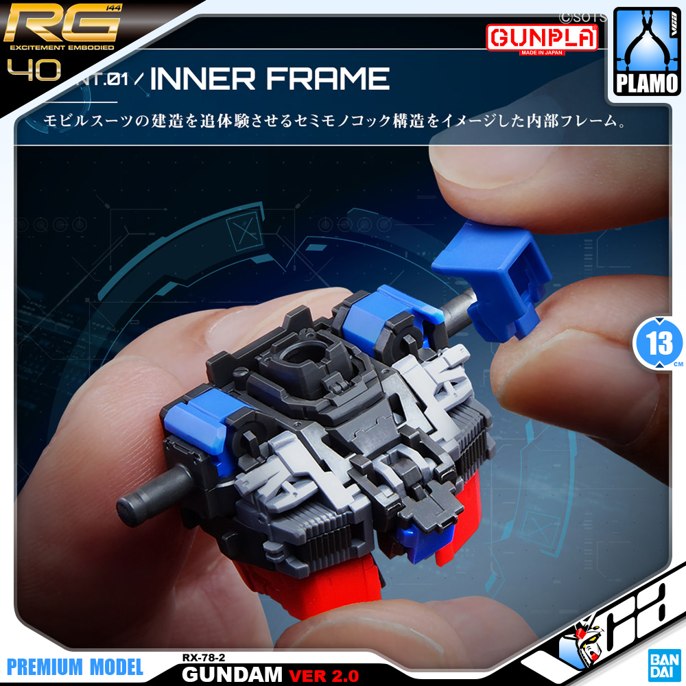Bandai Gunpla Real Grade 1/144 RG RX-78-2 Gundam Ver 2.0 Plastic Model Action Figure Toy VCA Thailand