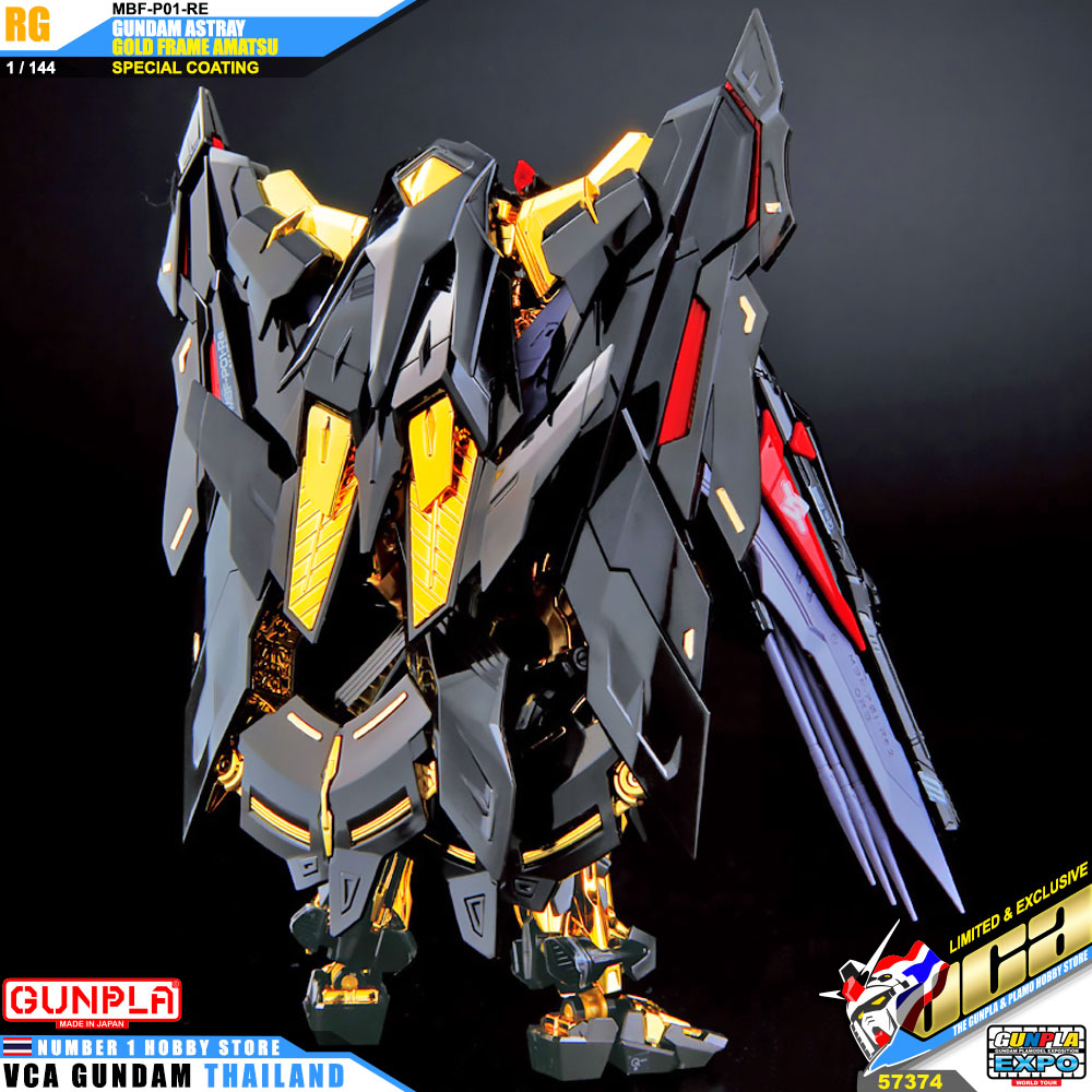 BANDAI GUNPLA EXPO REAL GRADE RG 1/144 GUNDAM ASTRAY GOLD FRAME AMATSU SPECIAL COATING โมเดล กันดั้ม กันพลา VCA GUNDAM