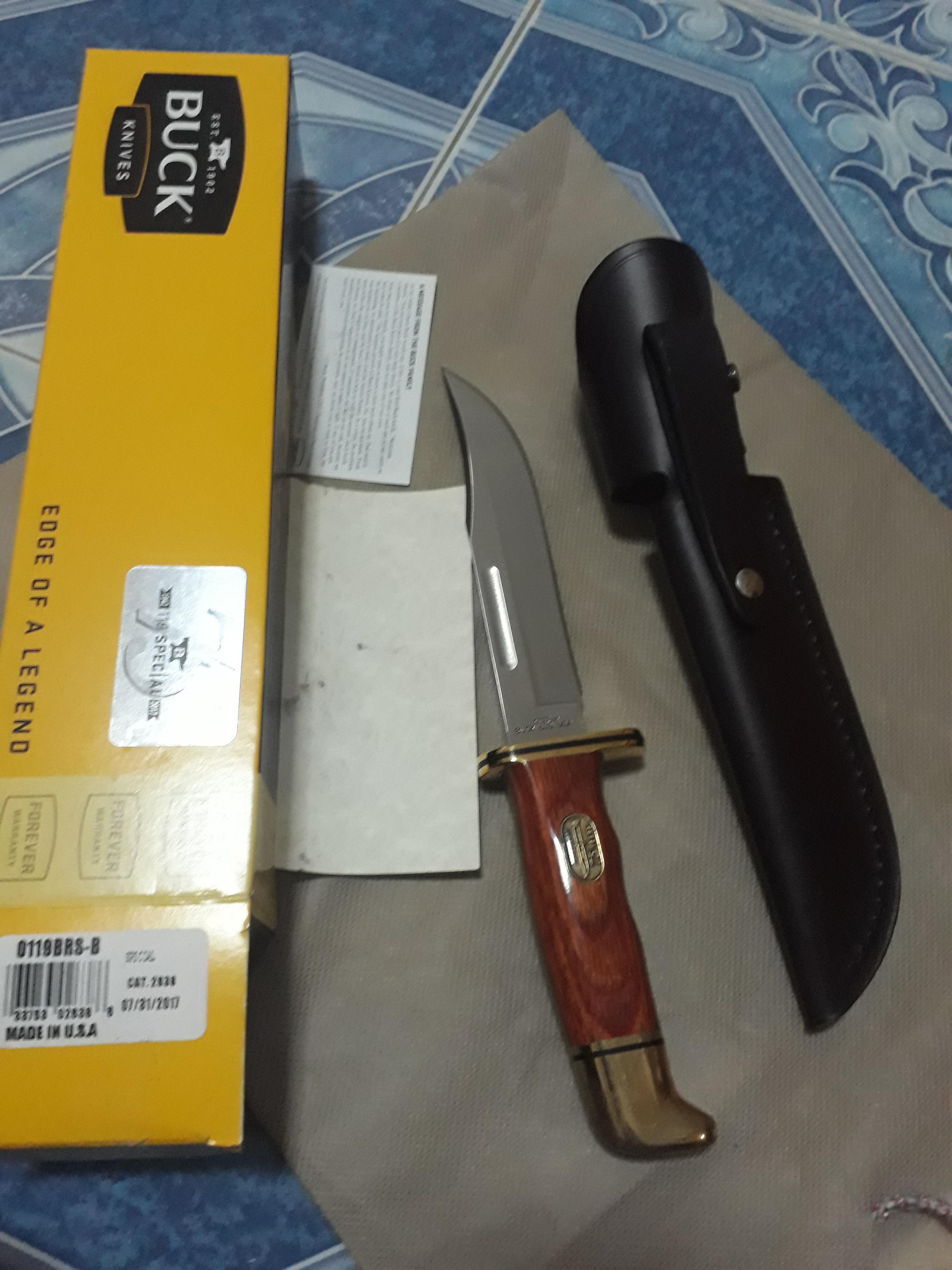 Buck Knives 0119 Special Fixed Blade Knife with Leather Sheath - 75th Anniversary Edition