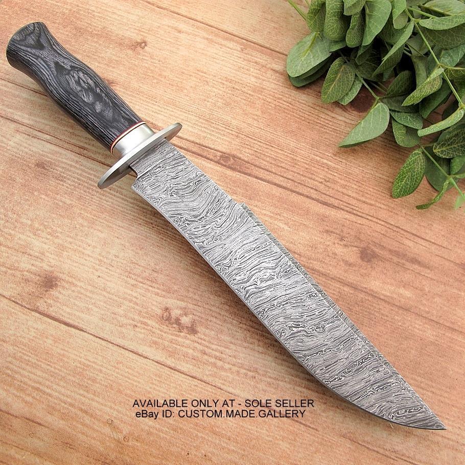 มีดเดินป่าJohn Smith's Custom Handmade Damascus Steel Bowie Knife Hunting Camping Tactical จากประเทศ UK. (C5)