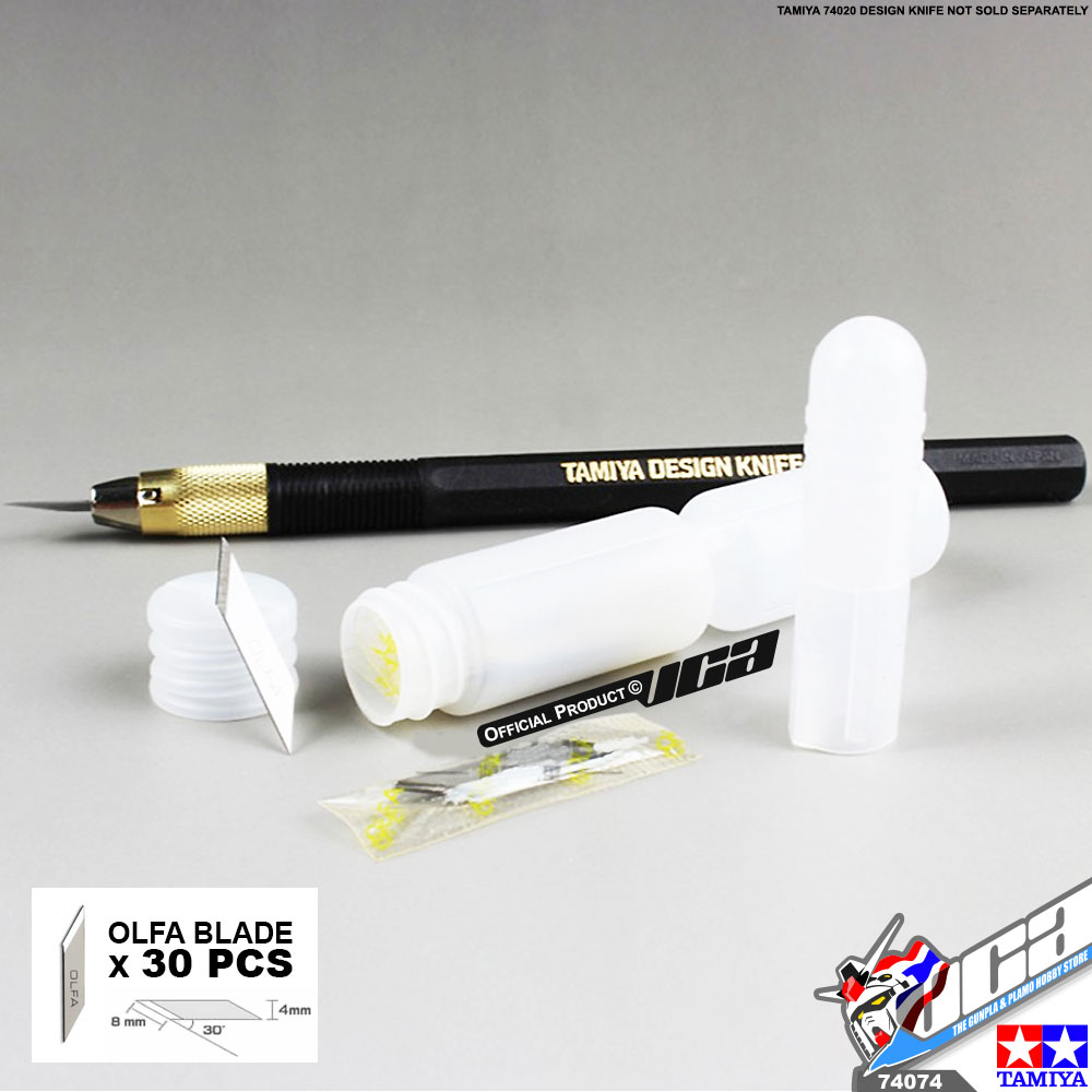 TAMIYA 74074 REPLACEMENT BLADE FOR DESIGN KNIFE CUTTER HOBBY ใบมีดสำรองสำหรับ จำนวน 30ใบ โมเดล กันดั้ม กันพลา VCA GUNDAM