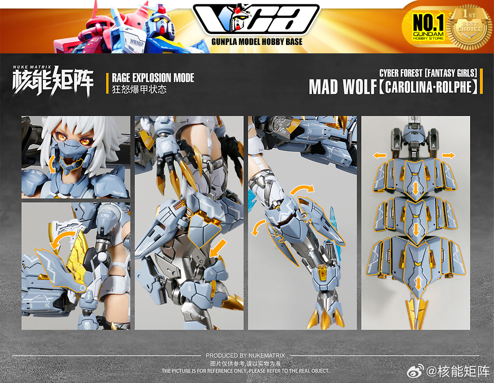 Nuke Matrix® Plastic Model Kit Cyber Forest Fantasy Girls MAD WOLF CAROLINA ROLPHE