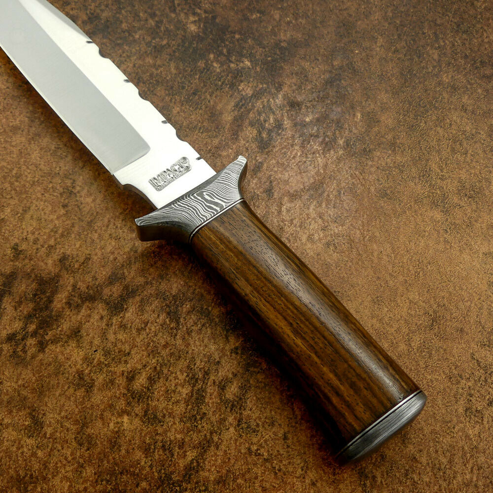 IMPACT CUTLERY RARE CUSTOM D2 BOWIE KNIFE BURL WOOD HANDLE