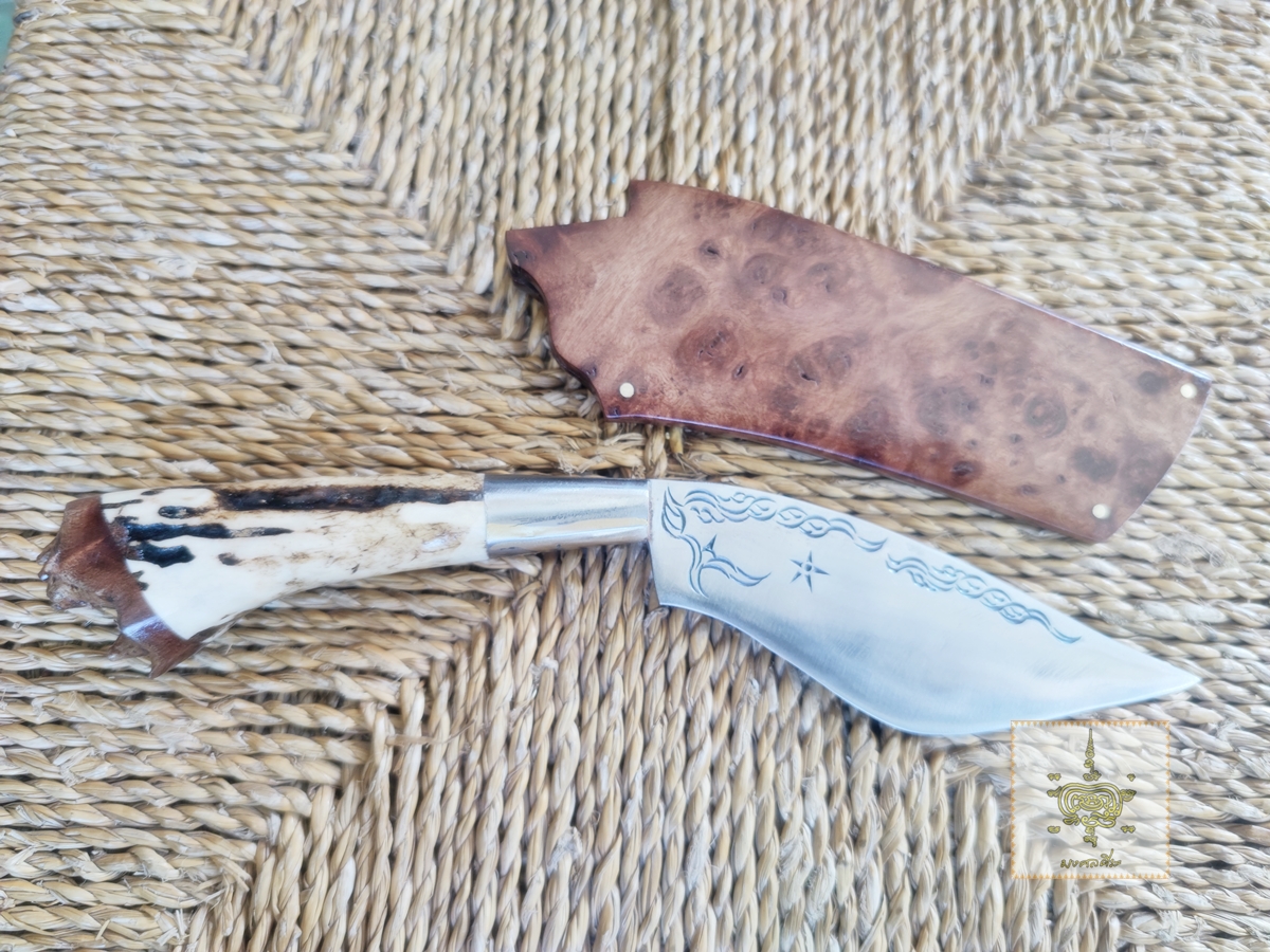 มีดเหน็บเล็ก เขากวาง ฝักไม้ปุ่ม