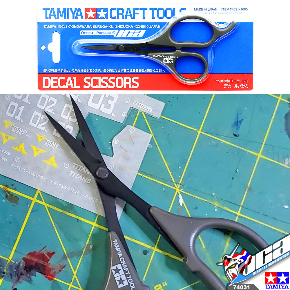 TAMIYA 74031 DECAL SCISSORS HOBBY CUT TOOL กรรไกรตัดดีคอล โมเดล กันดั้ม กันพลา VCA GUNDAM