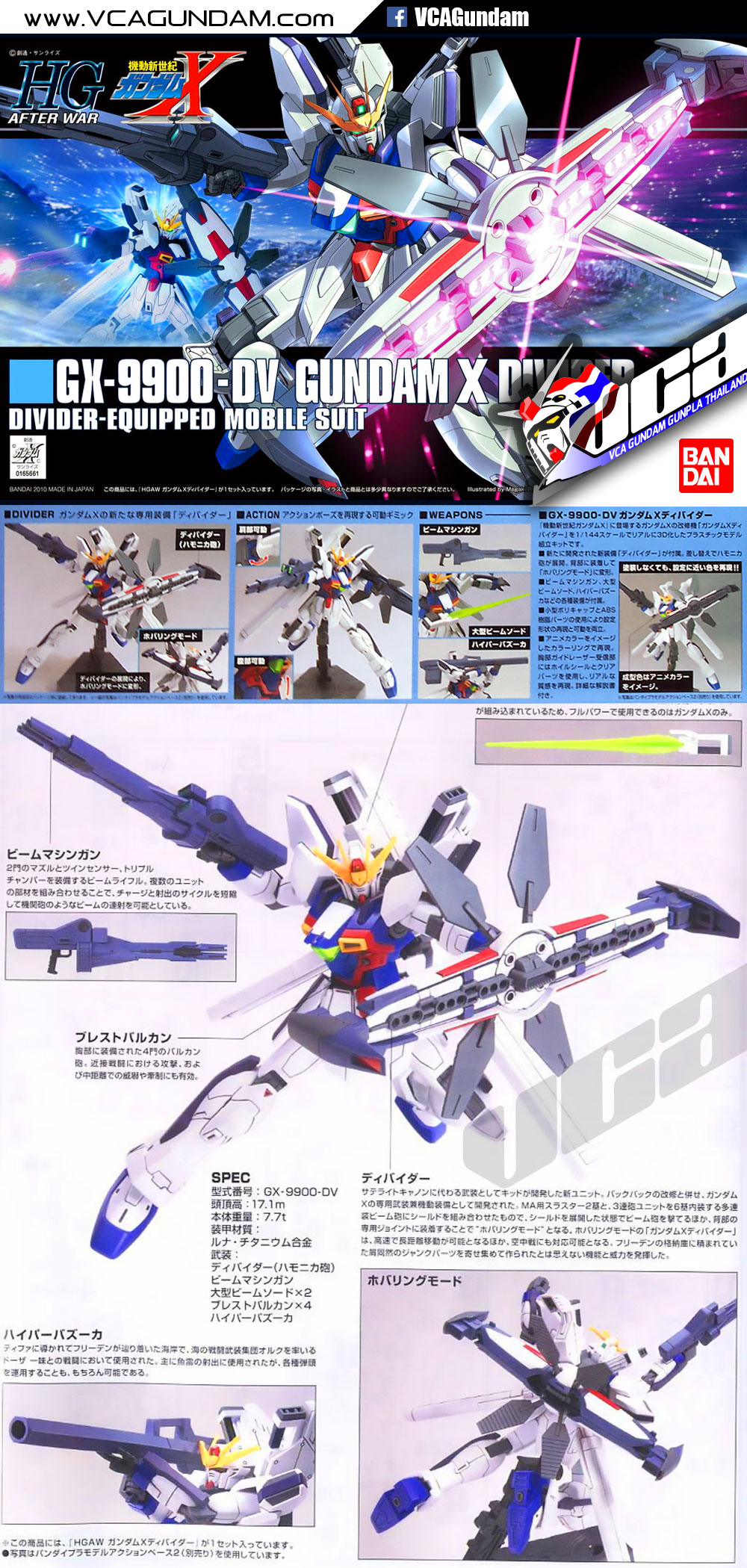HG GUNDAM X DIVIDER กันดั้ม เอ็กซ์ ดิไวเดอร์