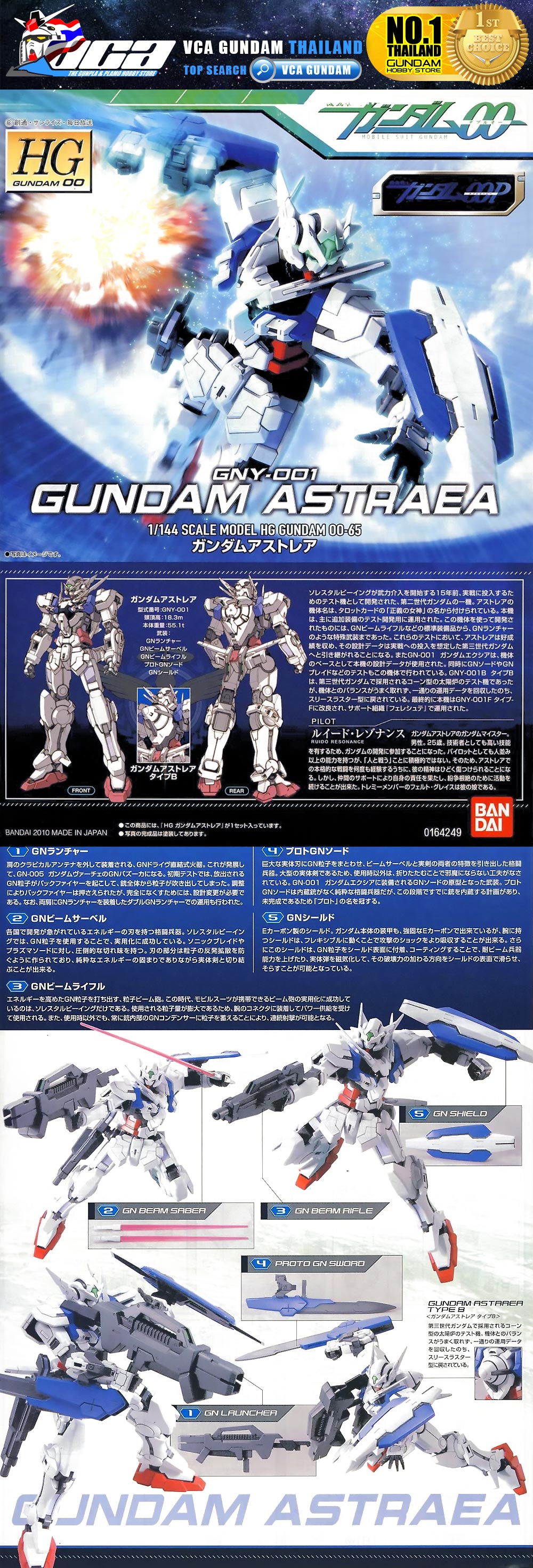 HG GNY-001 GUNDAM ASTRAEA กันดั้ม อัสเทรีย