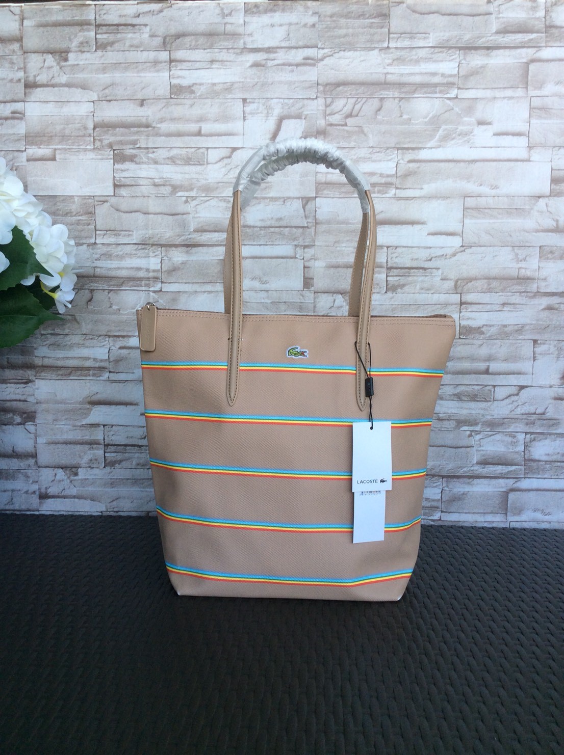 Lacoste pu split cow leather bag #4