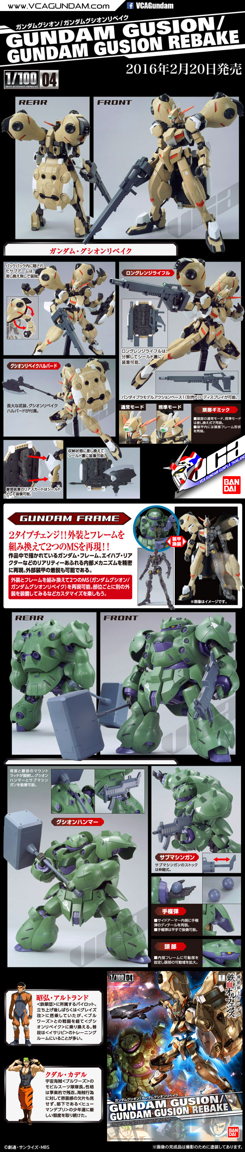 1/100 GUNDAM GUSION / GUNDAM GUSION REBAKE กันดั้ม กูเชี่ยน / กันดั้ม กูเชี่ยน รีเบค