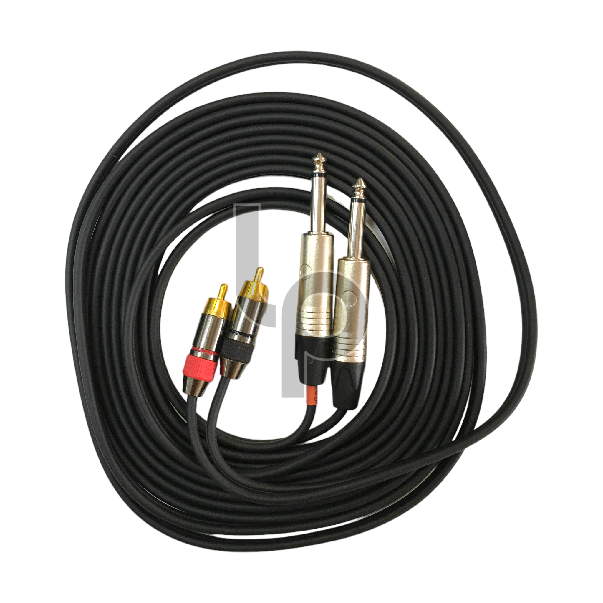 สายสัญญาณ แจ๊ค Phone MONO 2 หัว ท้าย แจ๊ค RCA 2 หัว ยี่ห้อ TSL ยาว 5 เมตร
