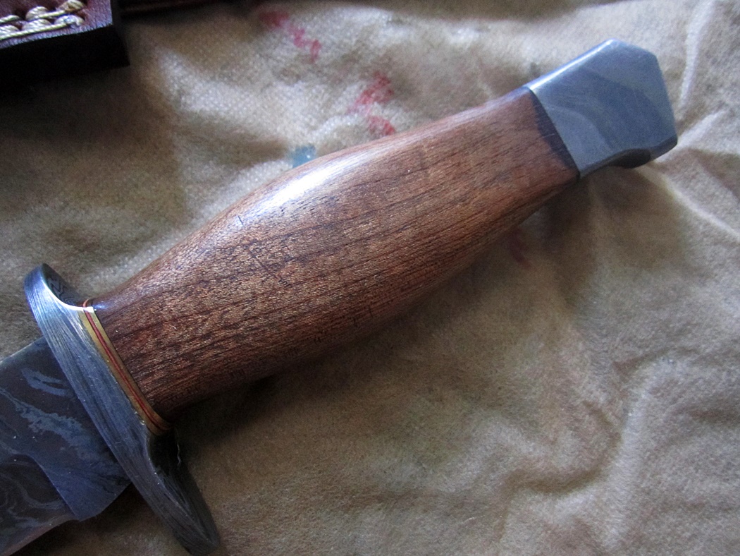 มีดดามัสกัสDamascus steel custom handmade hunting bowie knife 12" (C5)