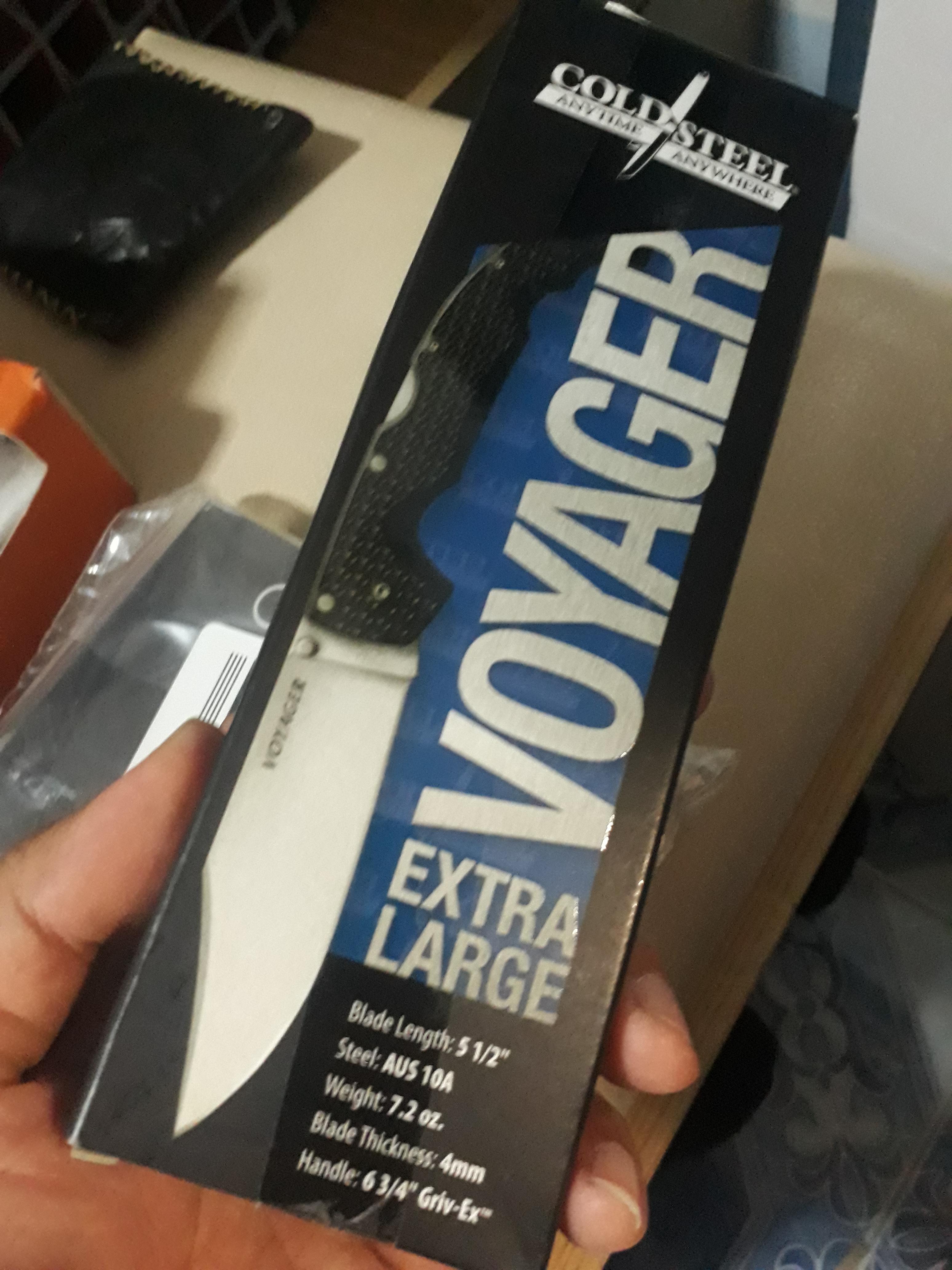 มีดพับCold Steel 29TXCC Voyager XL Clip Point Folding Knife 5.5" Plain Edge Blade