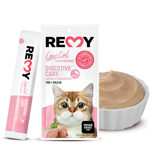 REMY เรมี่ ขนมมูสแมวเลียที่สัตวแพทย์แนะนำ 15g x 4 ซอง