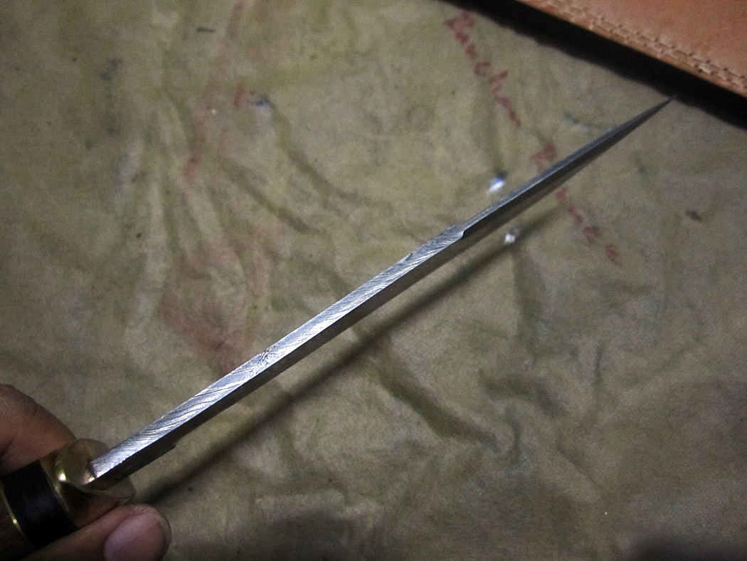 มีดDAMASCUS ASH DS4W Damascus steel handmade hunting bowie knife 13"