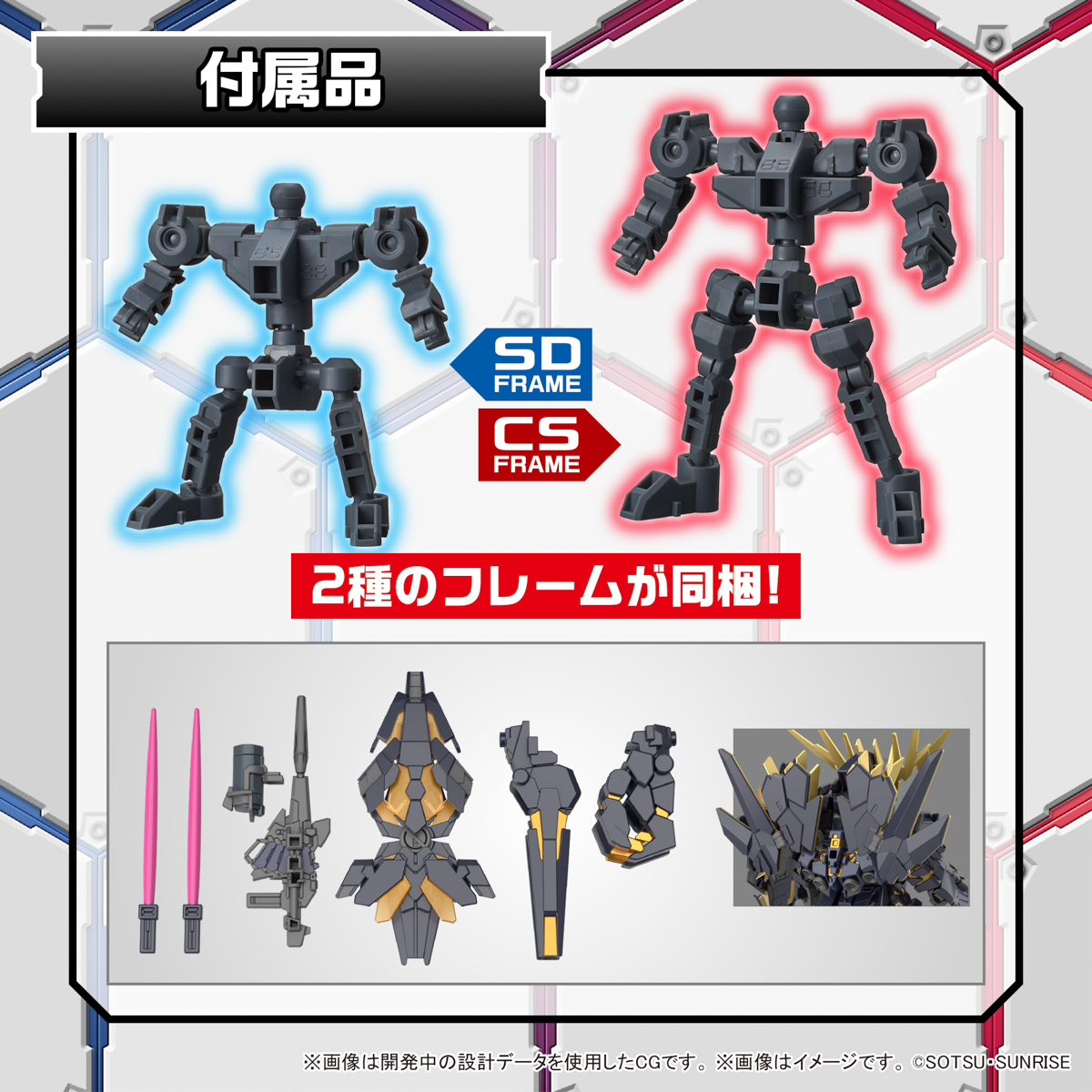 SDCS RX-0[N] UNICORN GUNDAM 02 BANSHEE (DESTROY MODE) BANSHEE NORN PARTS SET
