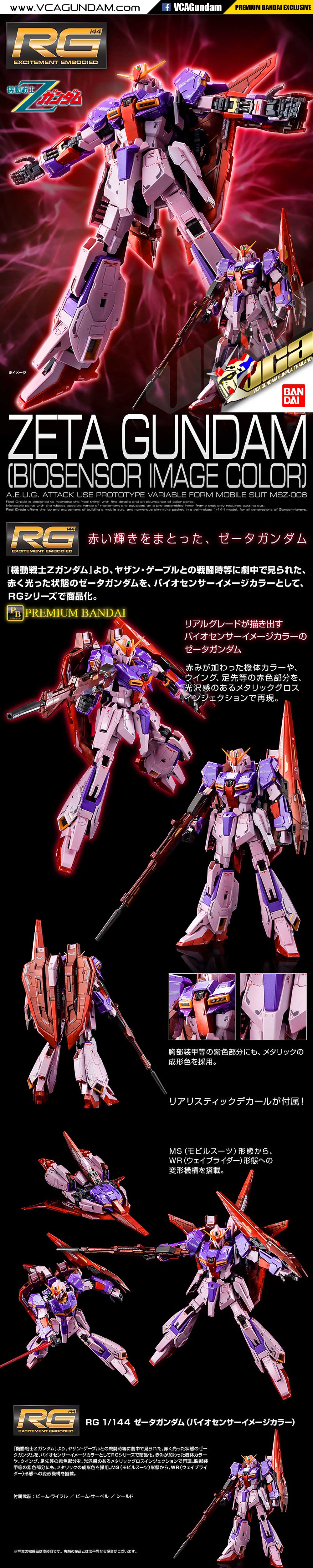 RG ZETA GUNDAM (BIOSENSOR IMAGE COLOR) เซต้า กันดั้ม