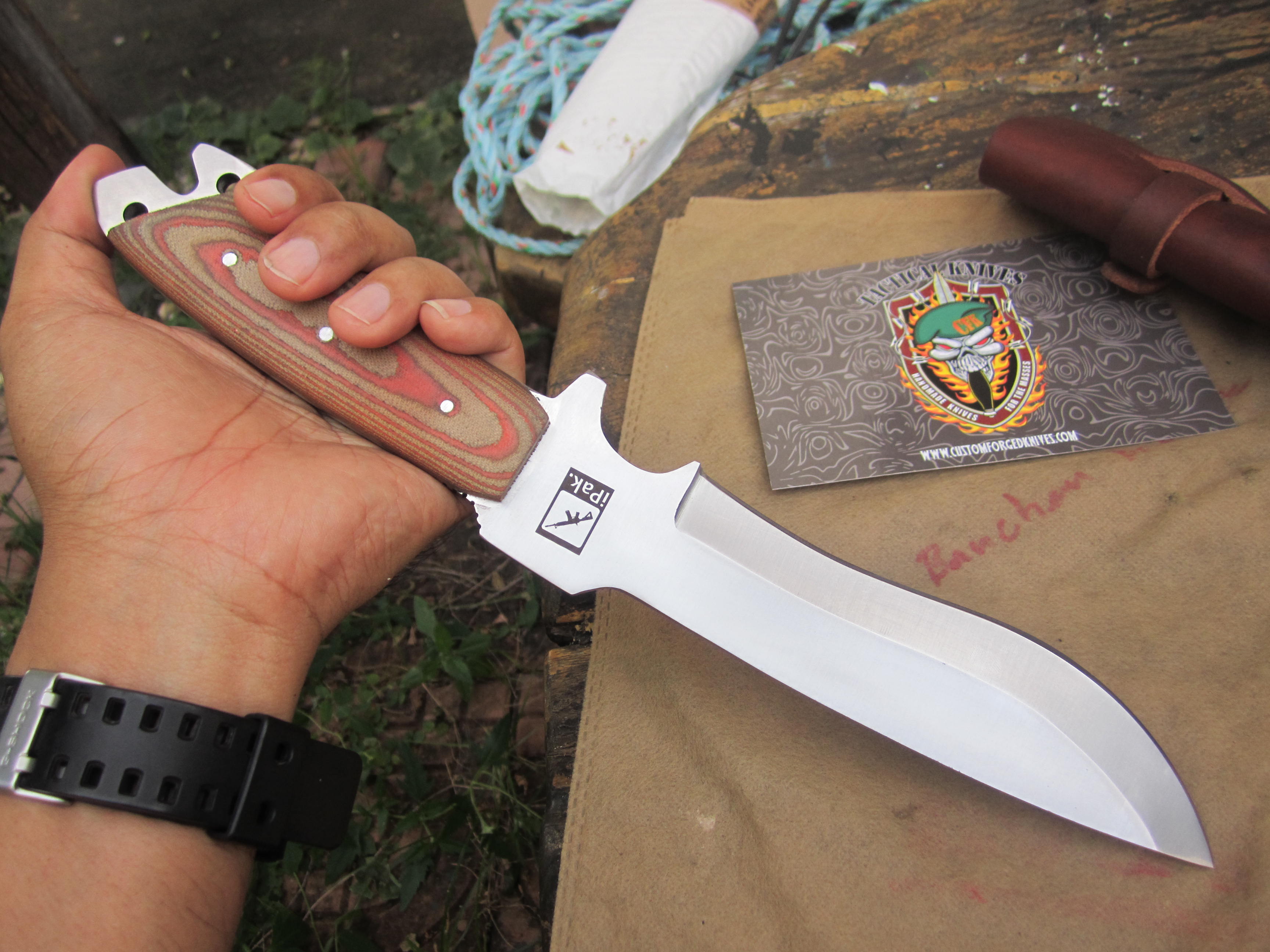 IPAK CFK Custom Handmade D2 BUG-OUT-BAG Tactical Parang Survival Bushcraft Knife