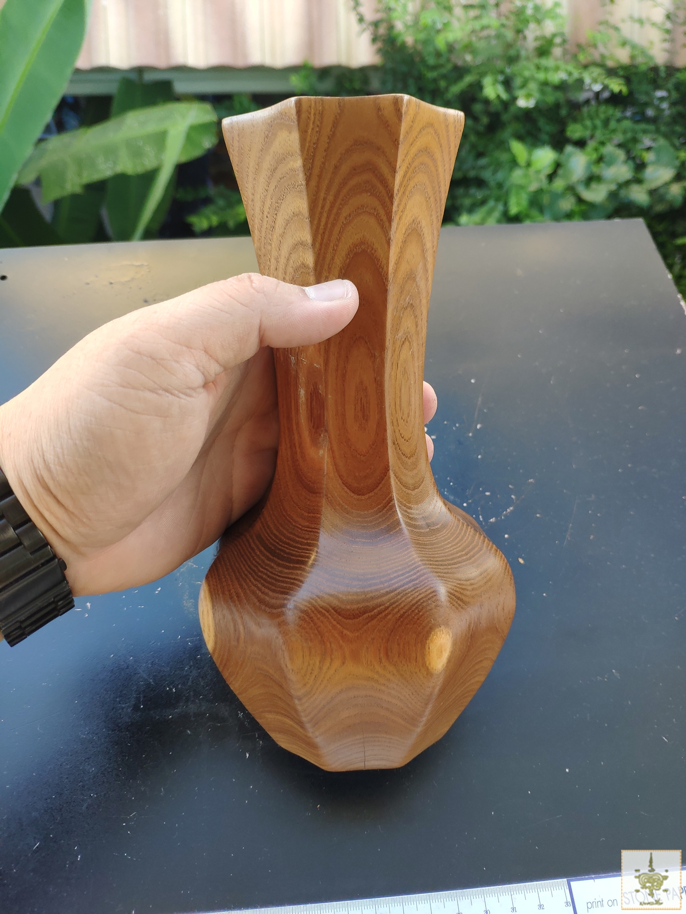 แจกันไม้เหลี่ยม งานญี่ปุ่น