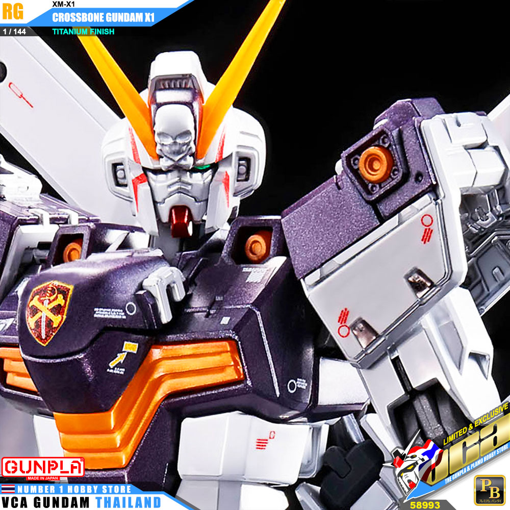BANDAI GUNPLA EXPO REAL GRADE RG 1/144 CROSSBONE GUNDAM X1 TITANIUM FINISH โมเดล กันดั้ม กันพลา VCA GUNDAM